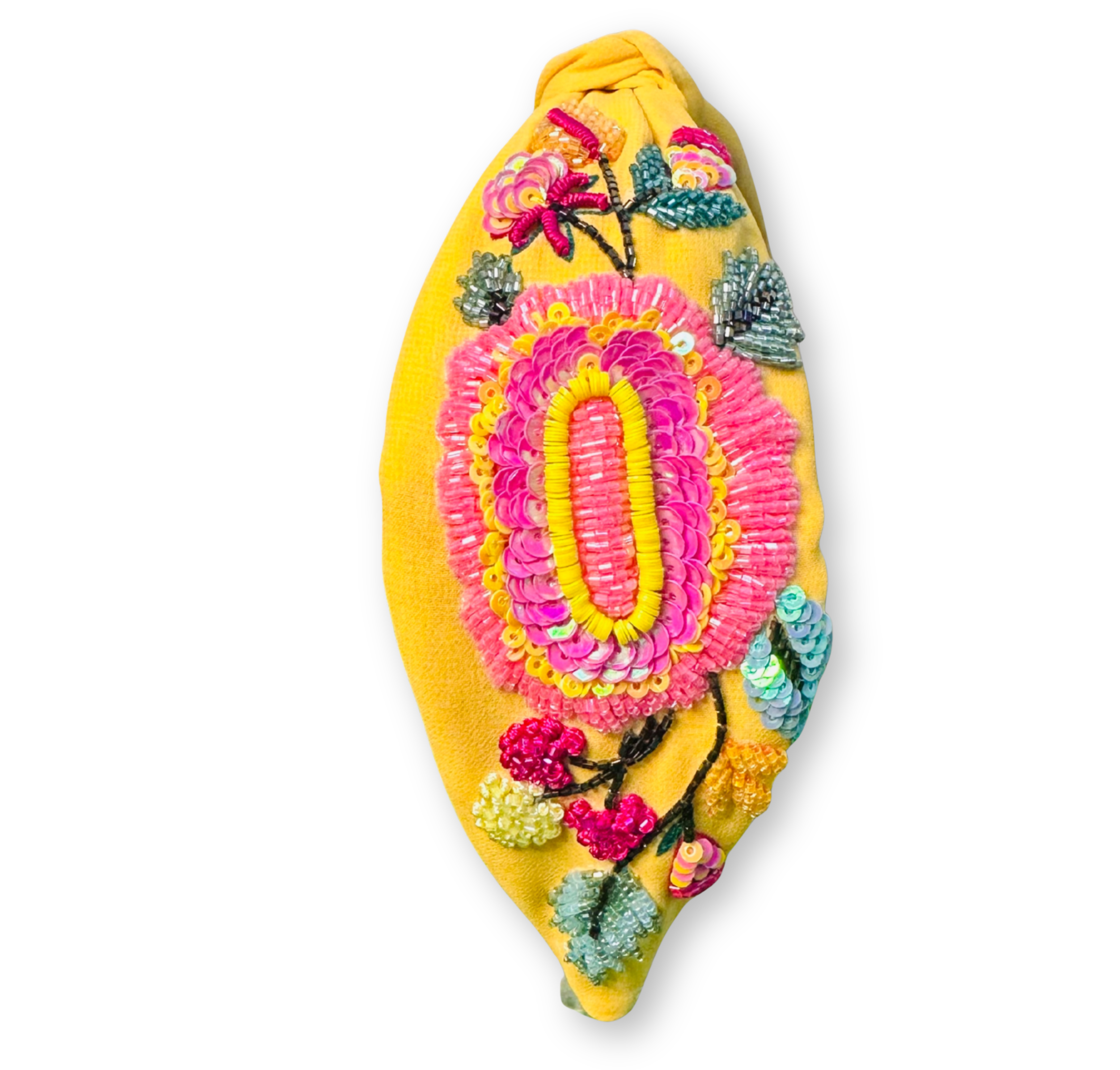 Yellow Floret Bloom Turban Hairband