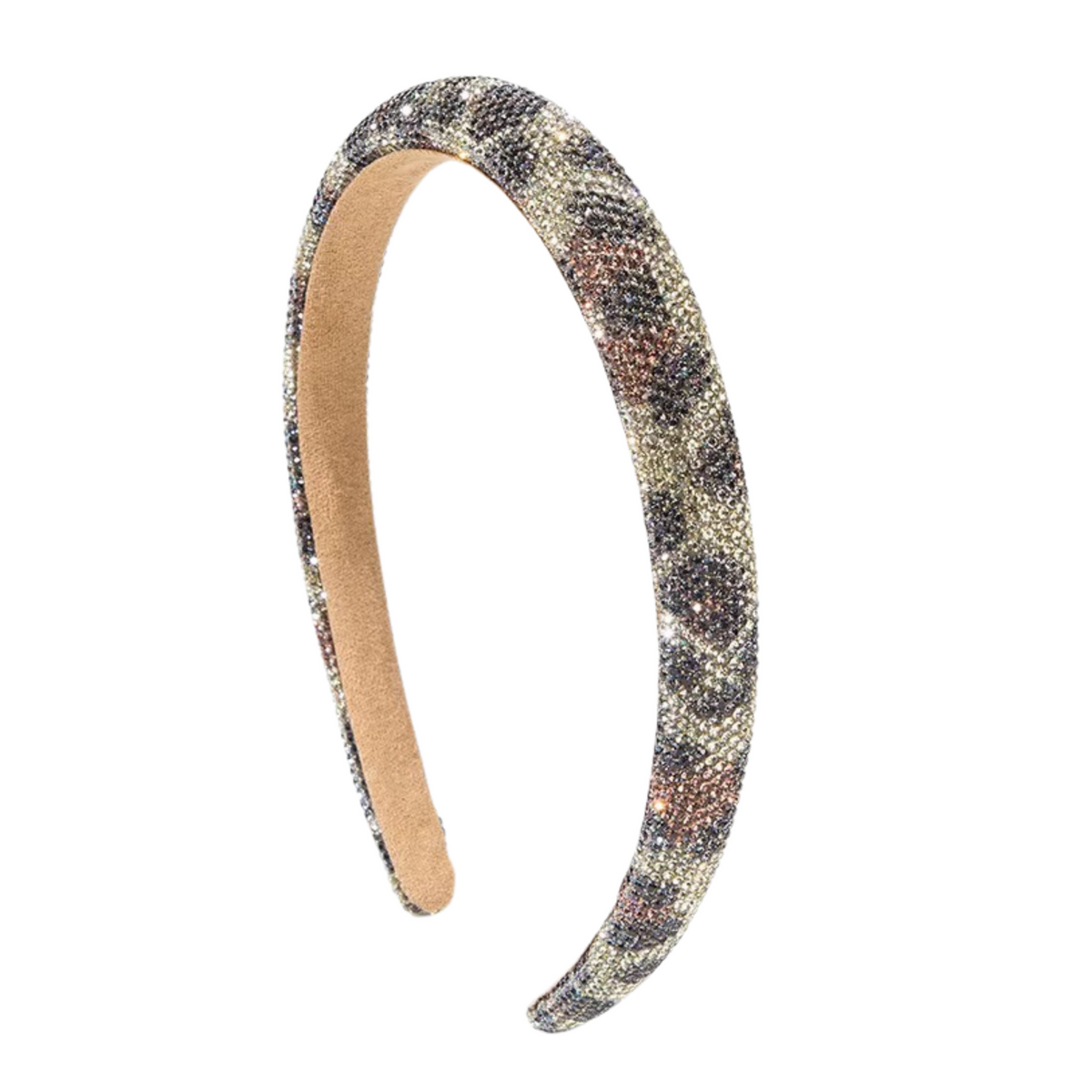 Coffee Rhinestone Studded Hairband