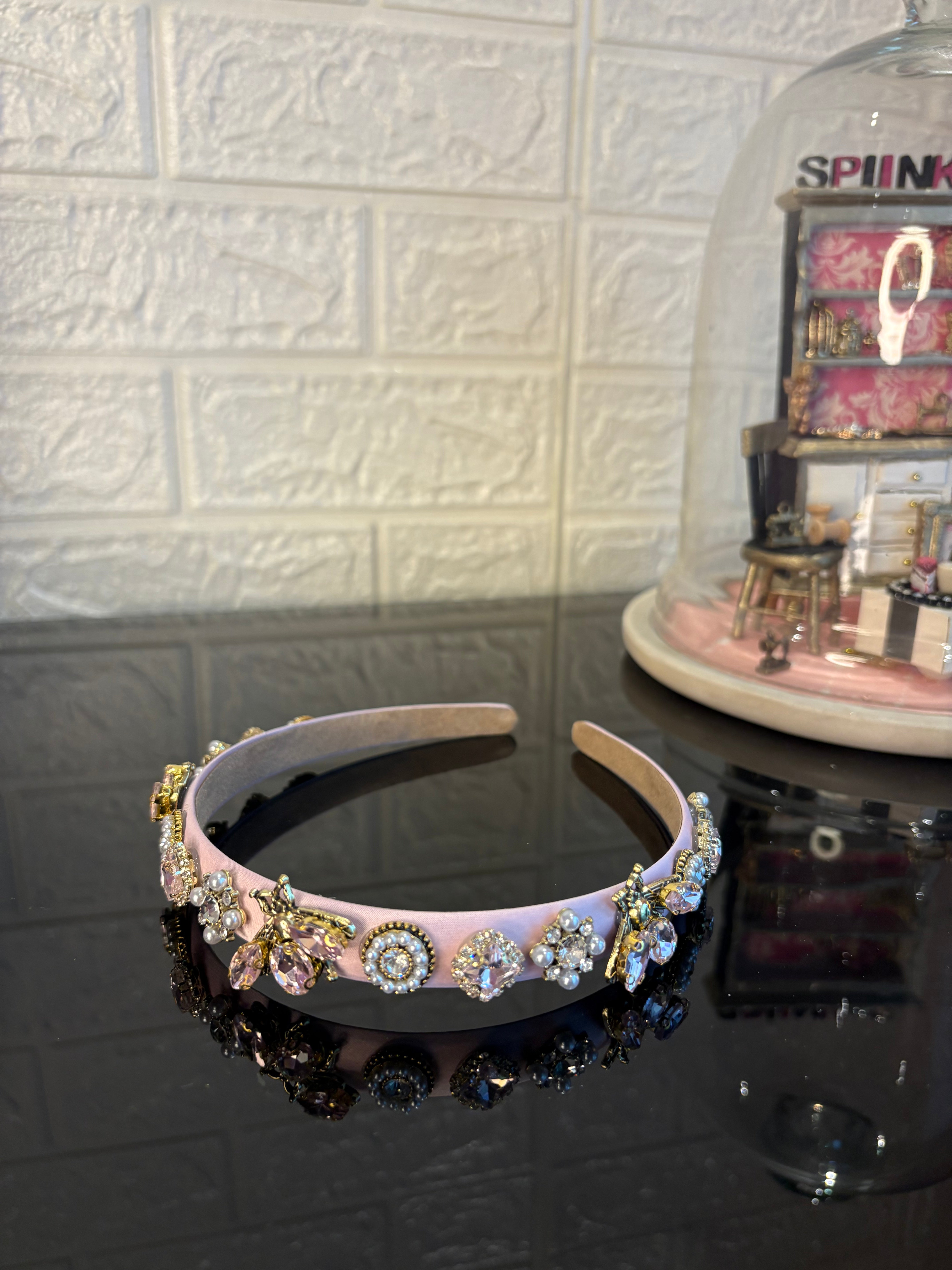 Baby Pink Jewel Charms Hairband