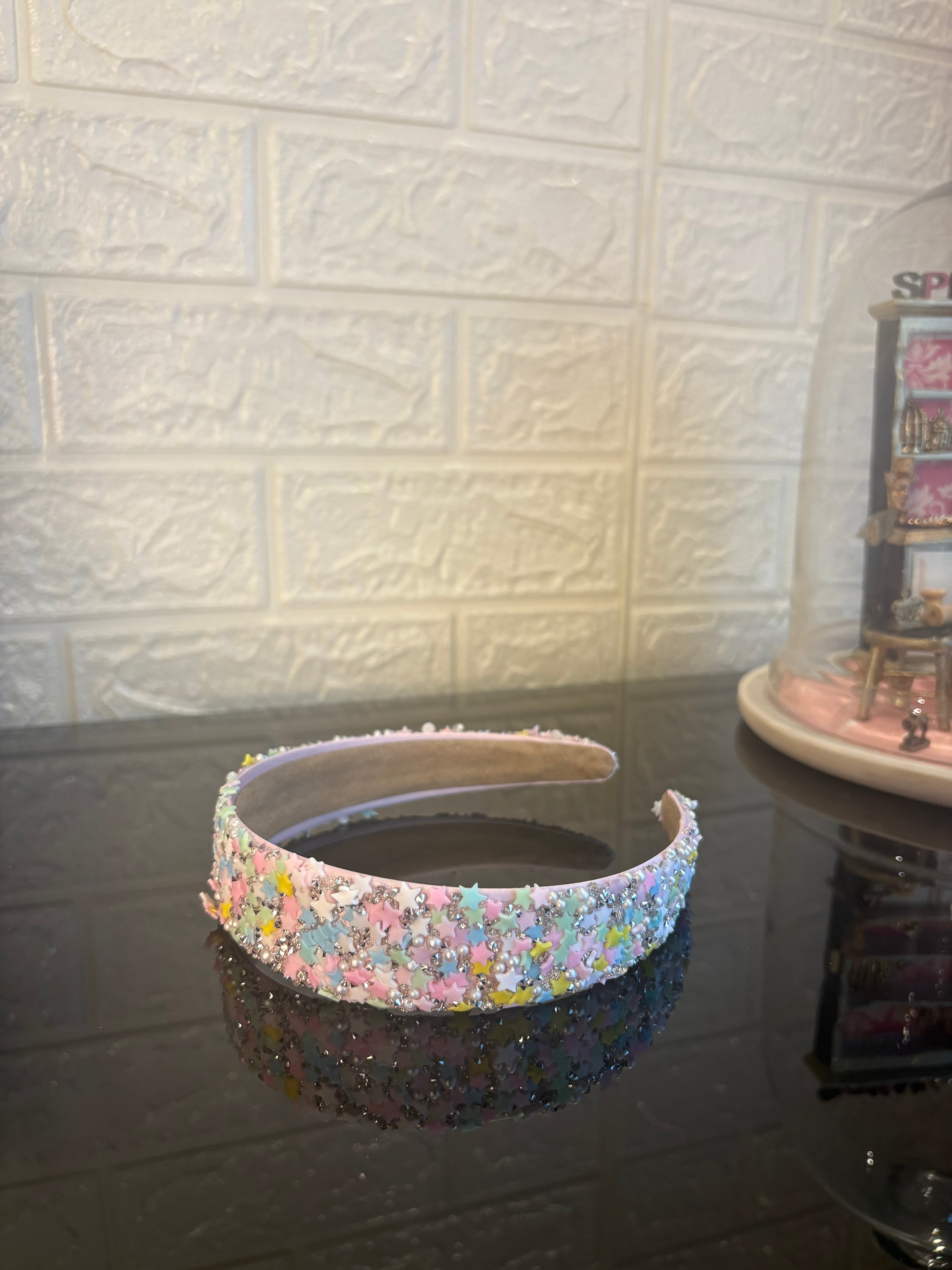 Sky Blue Multicolored Heart Confetti Band