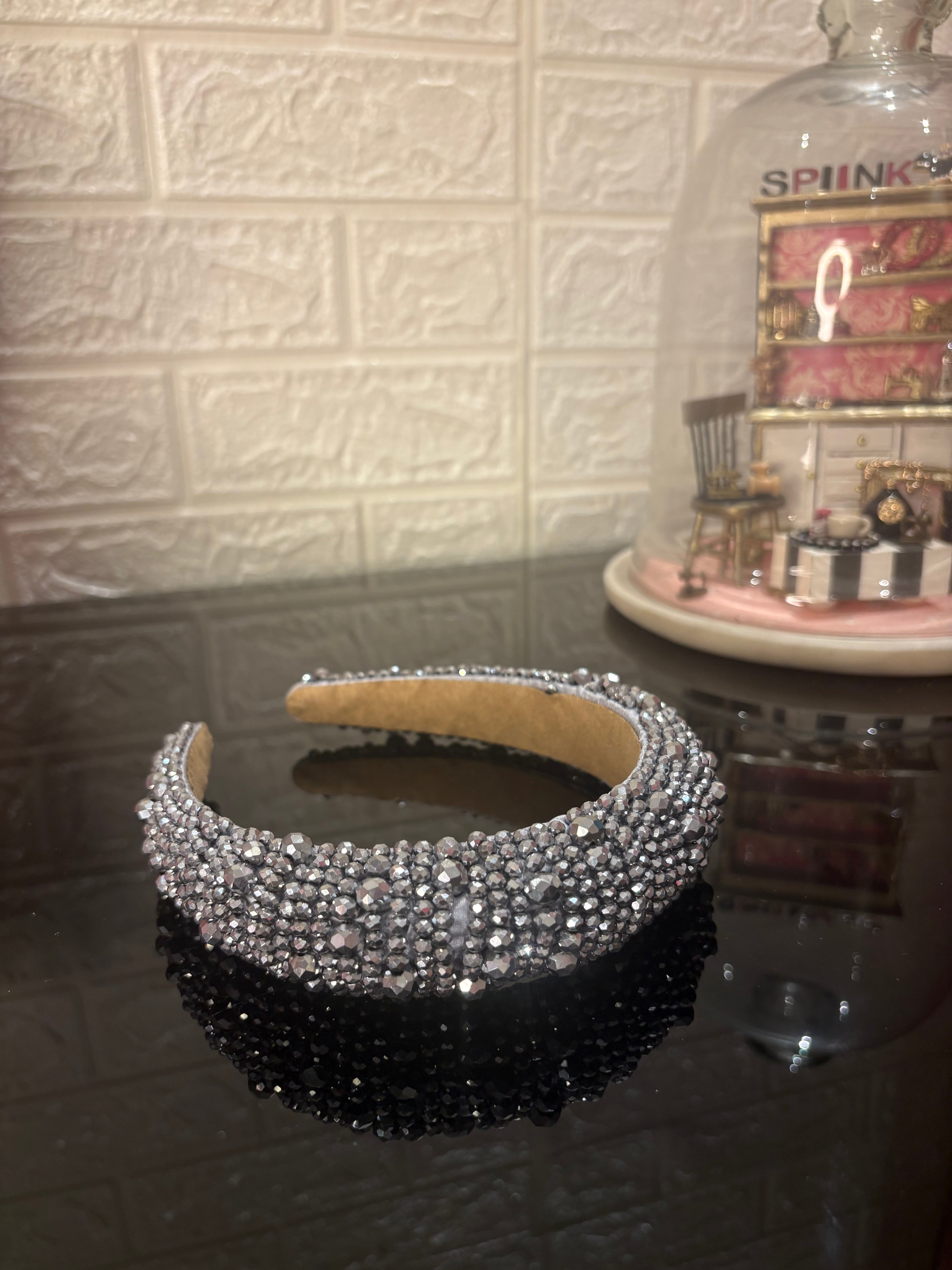 Grey Dazzle Crown Headband