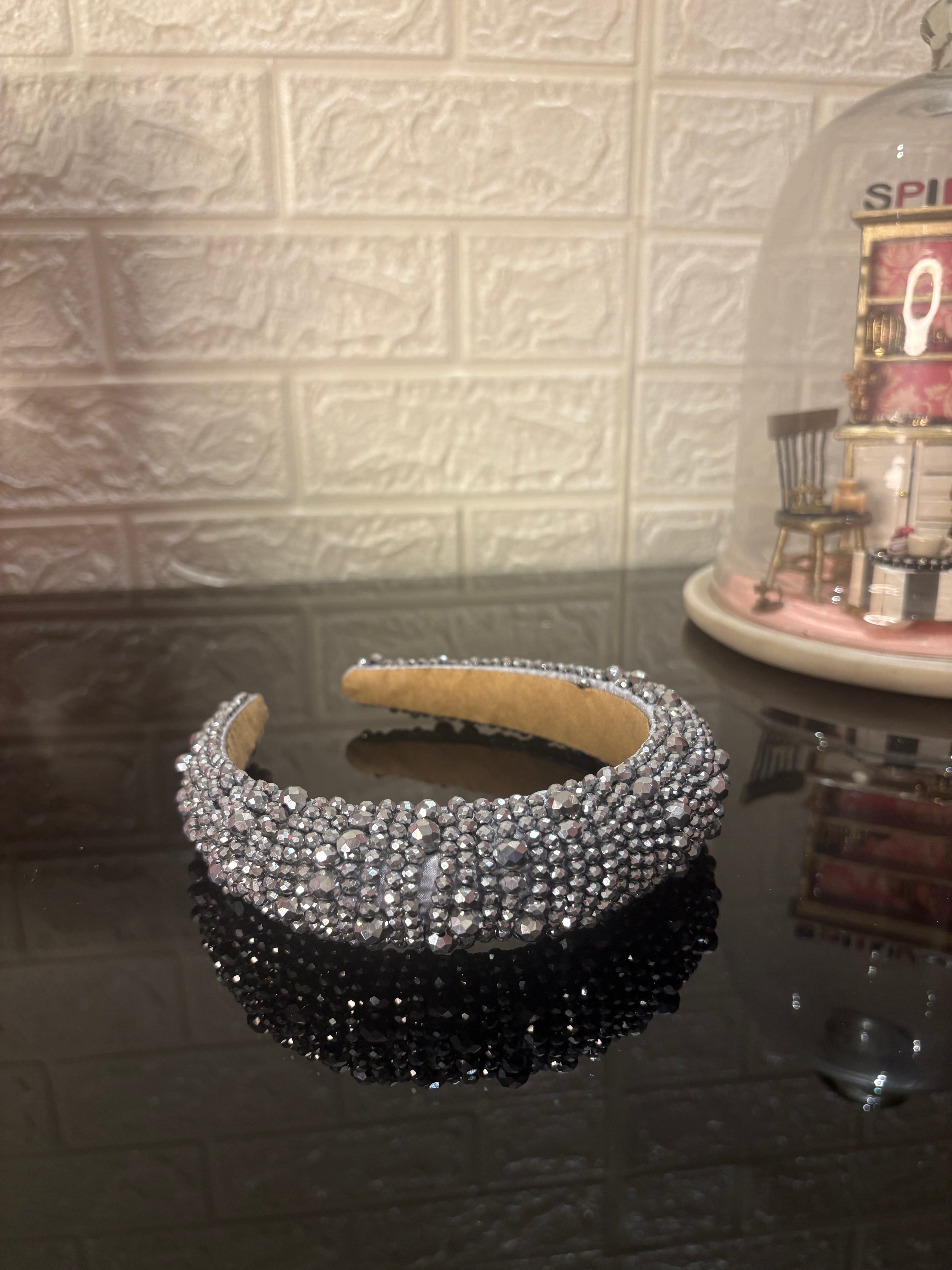 Grey Dazzle Crown Headband