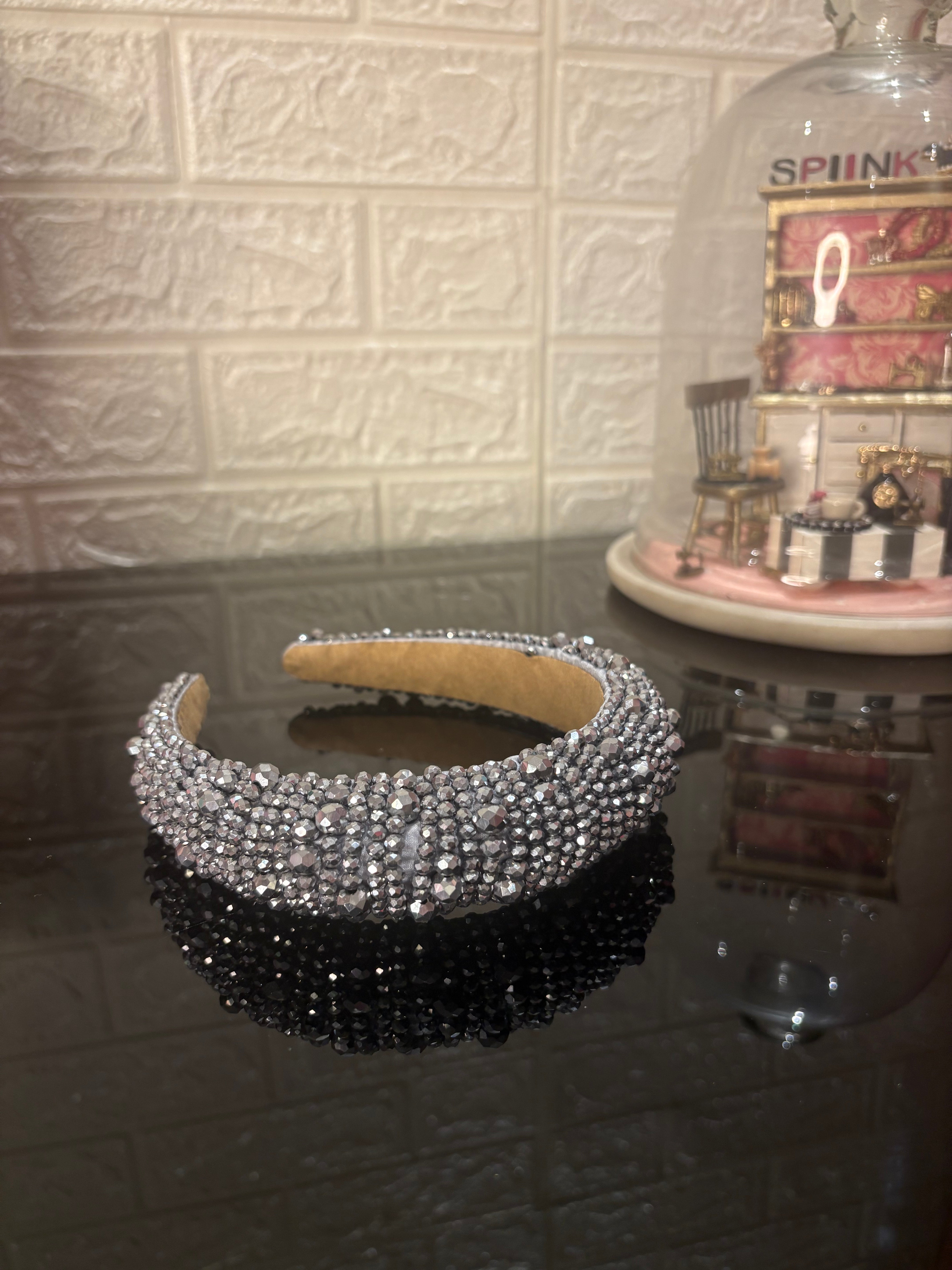 Grey Dazzle Crown Headband