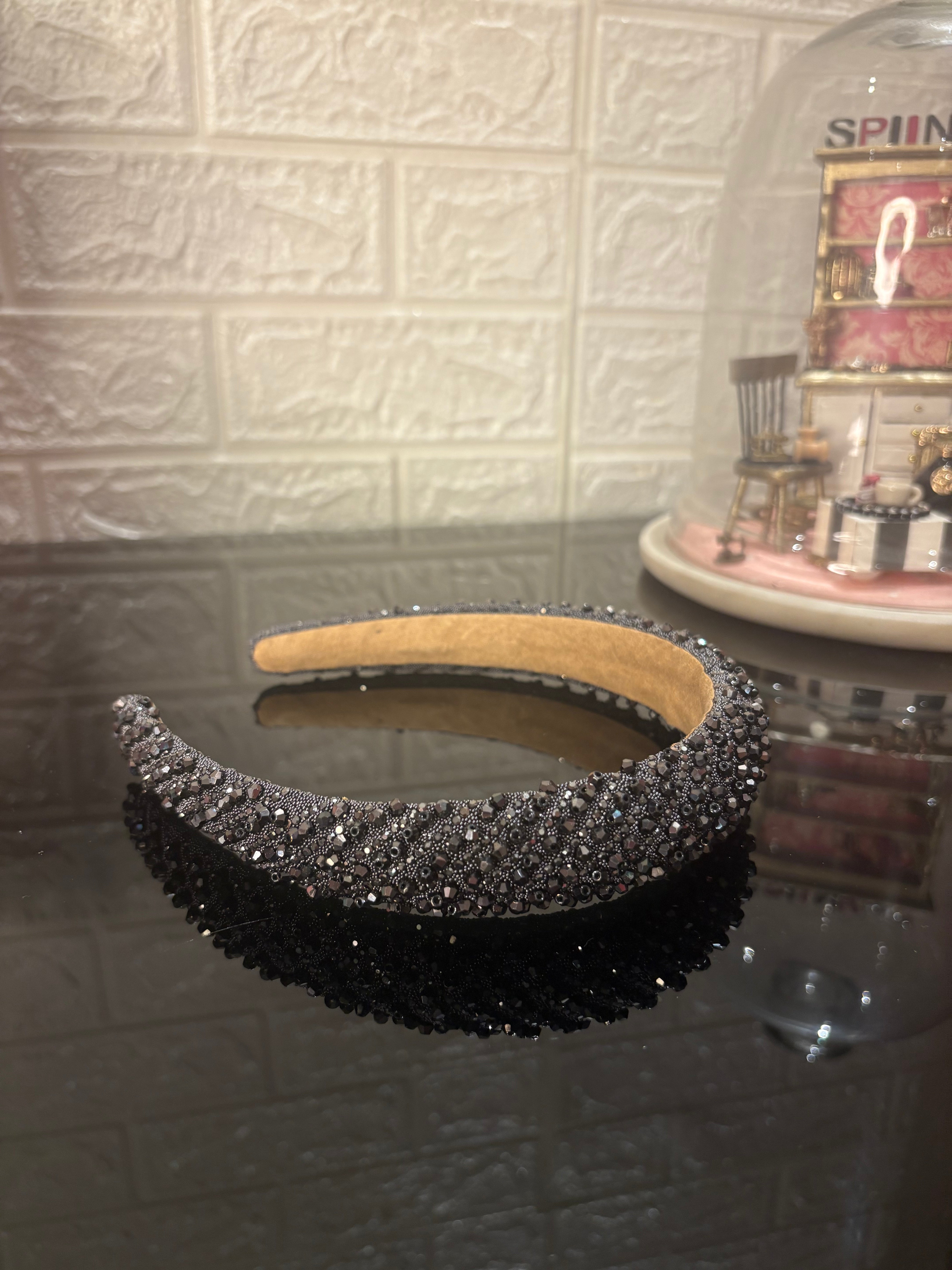 Dark Grey Dazzle Crown Headband