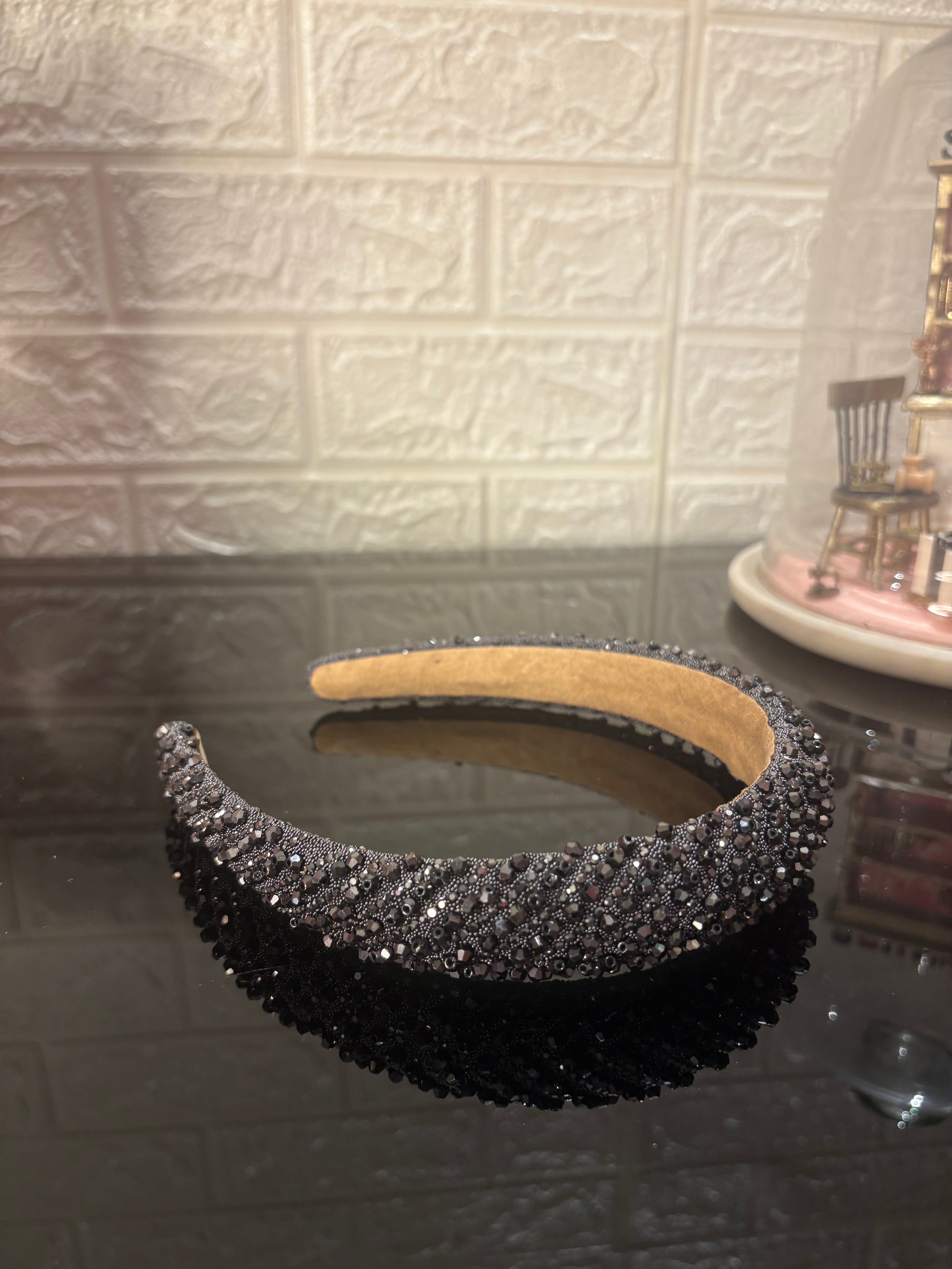 Dark Grey Dazzle Crown Headband