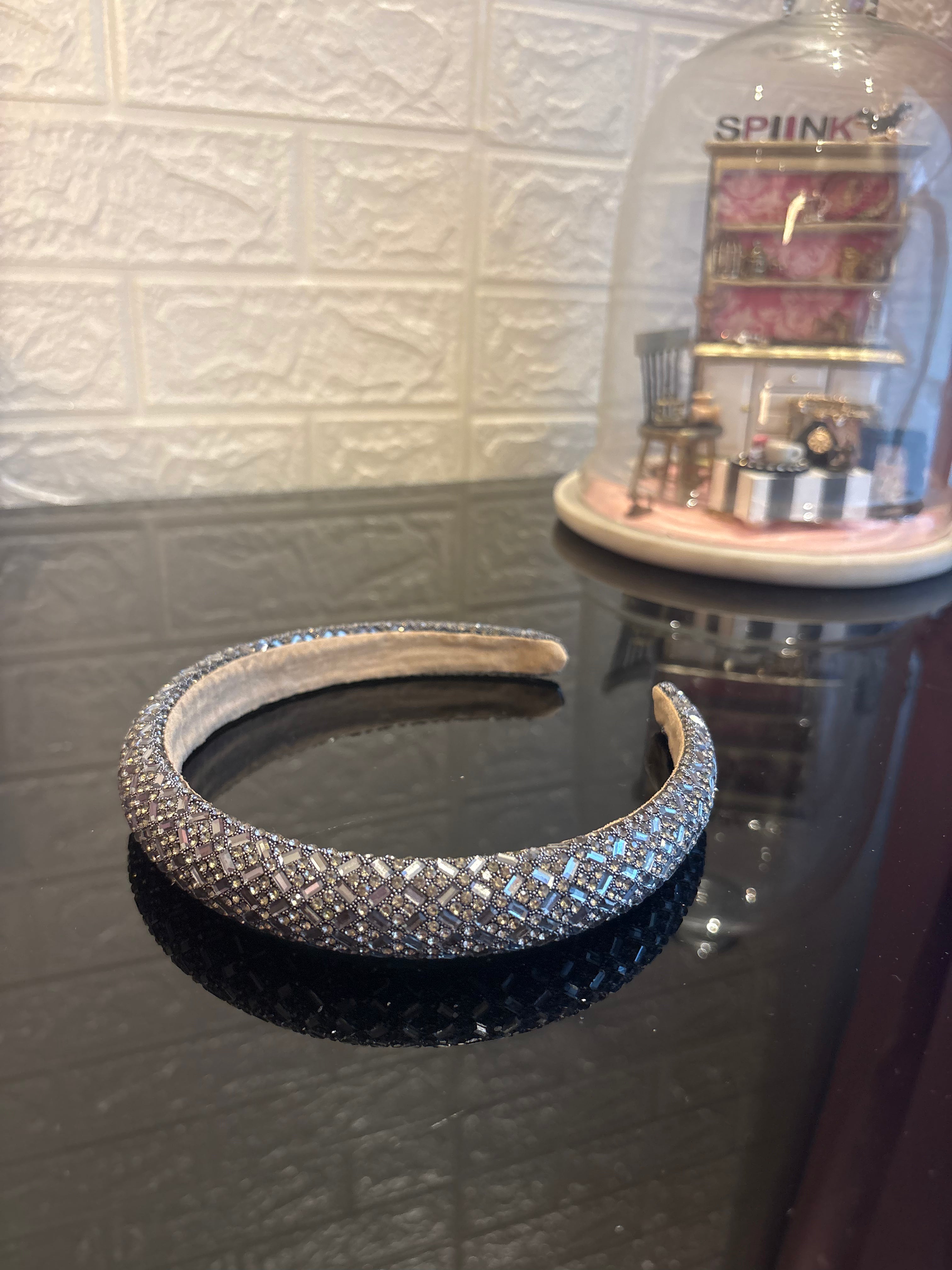 Dark Grey Crystal Glam Headband