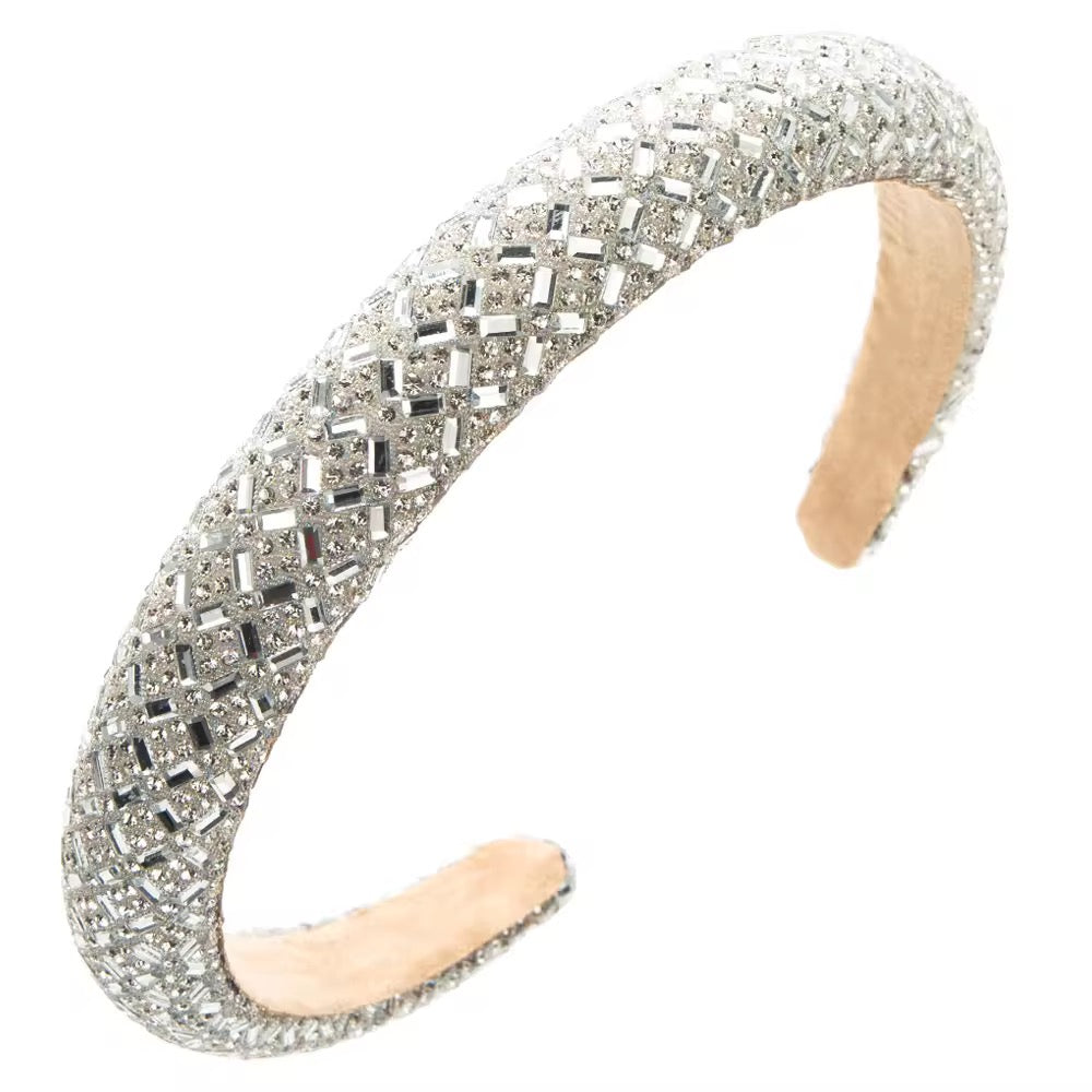 Light Grey Crystal Glam Headband