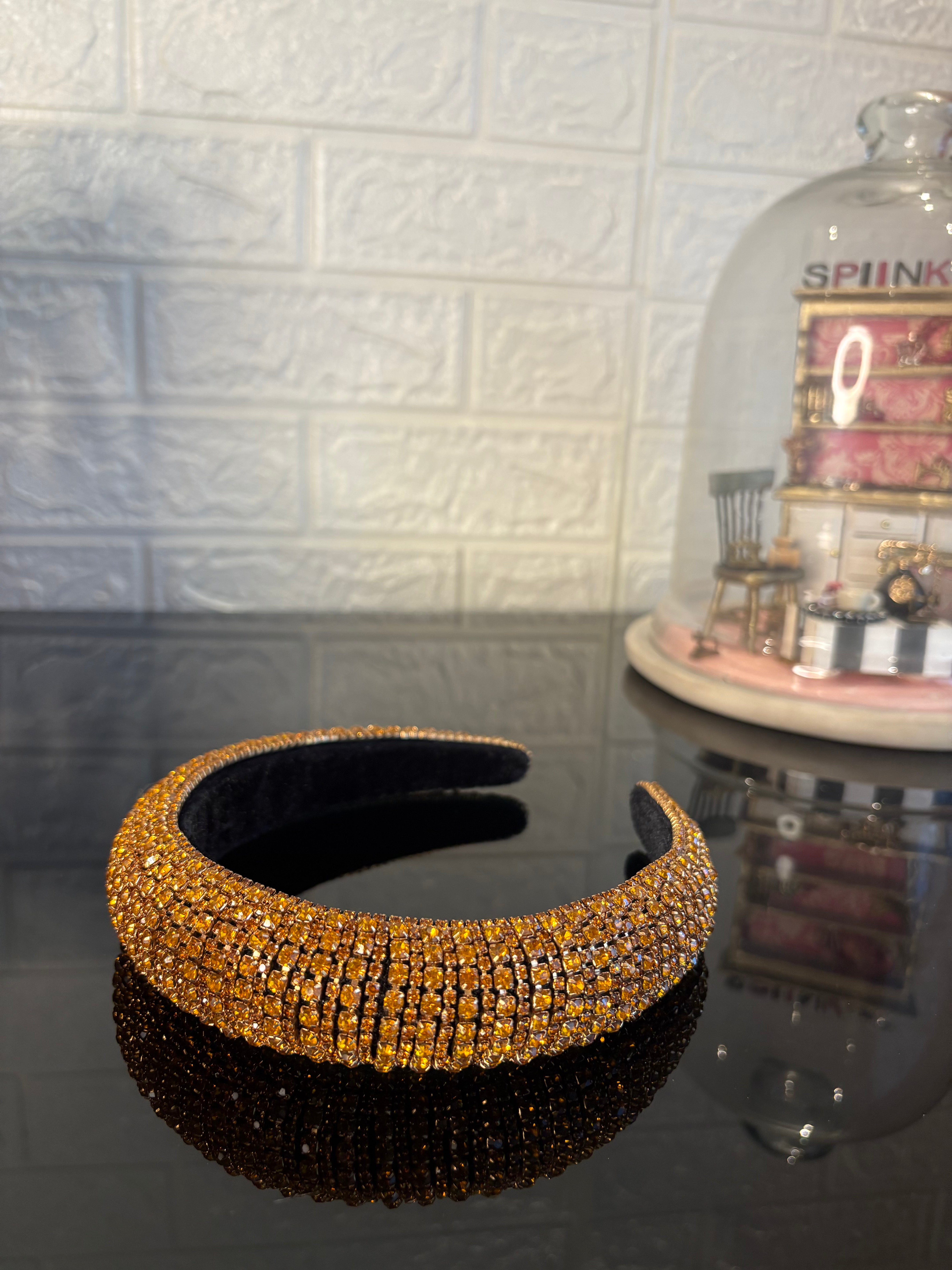 Light Brown Rhinestone Rush Hairband