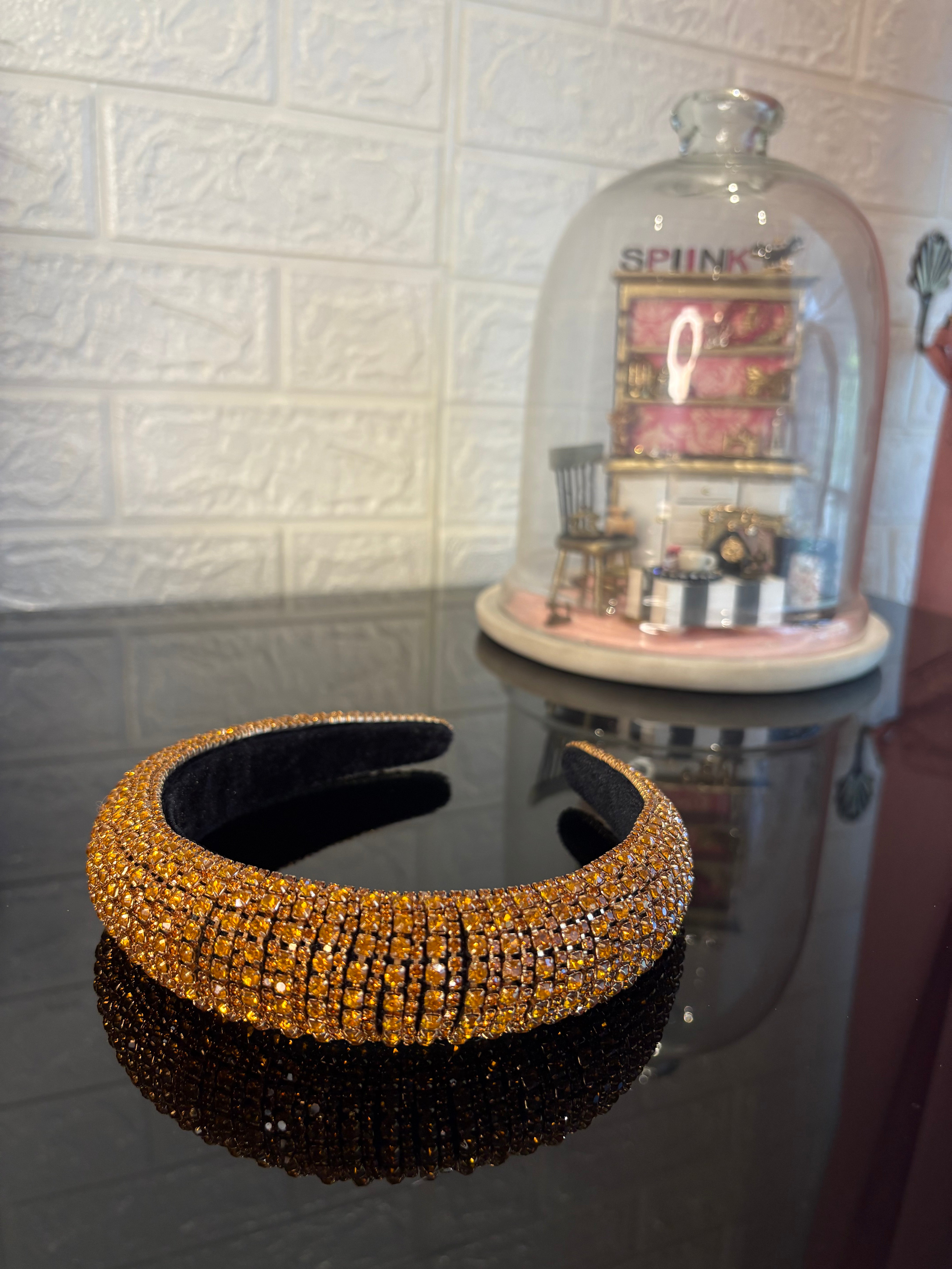 Light Brown Rhinestone Rush Hairband