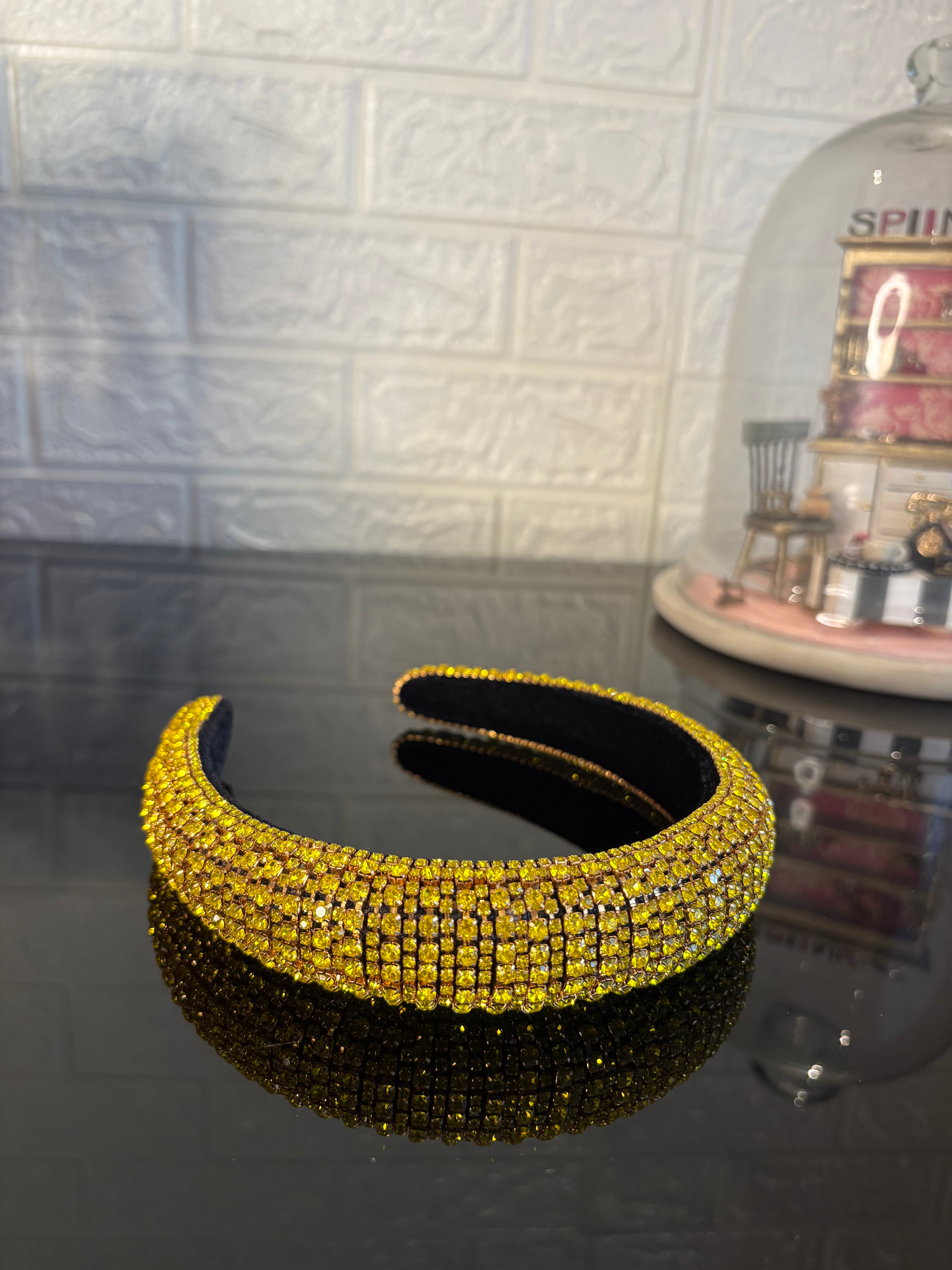 Yellow Rhinestone Rush Hairband