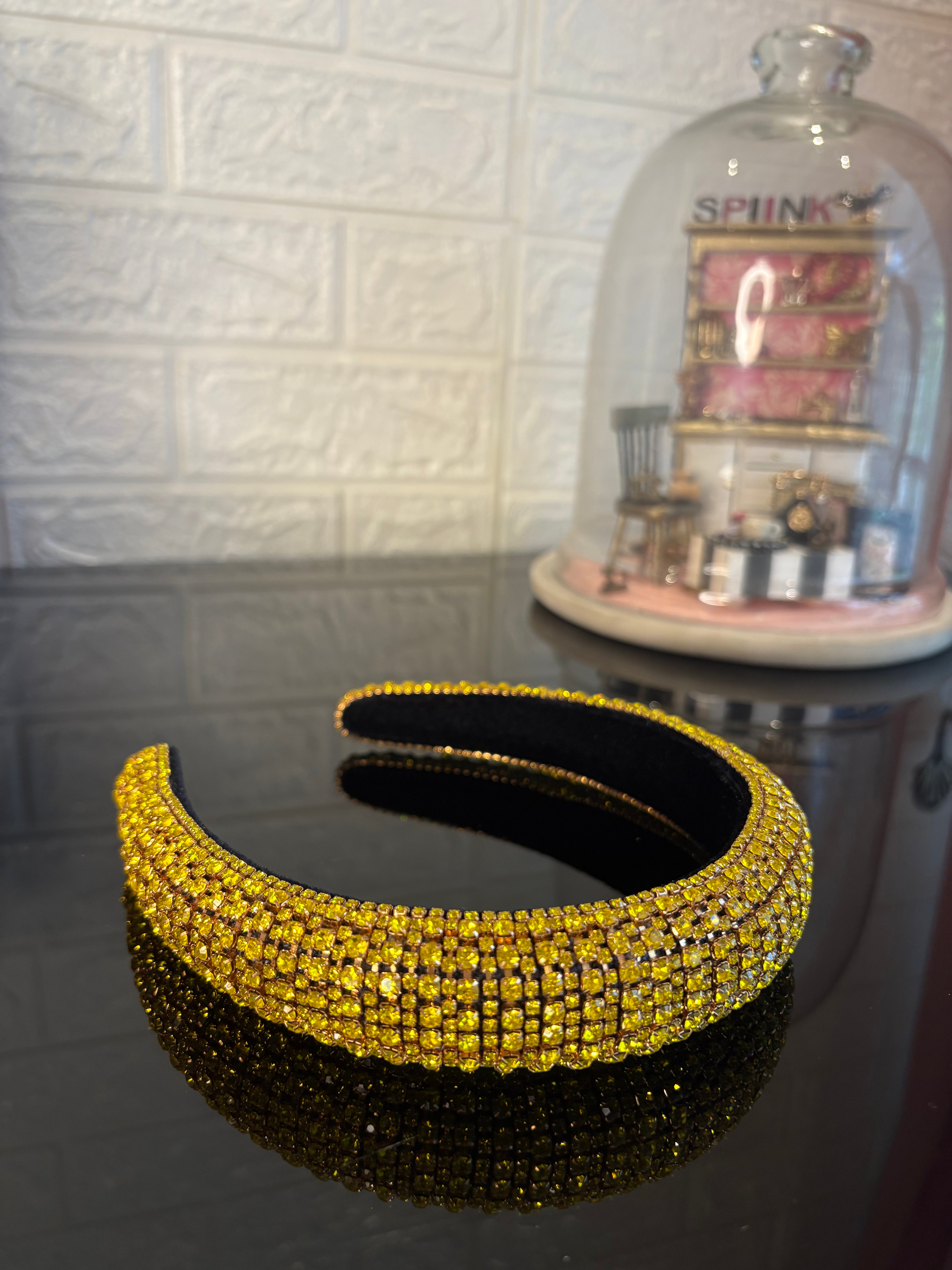 Yellow Rhinestone Rush Hairband