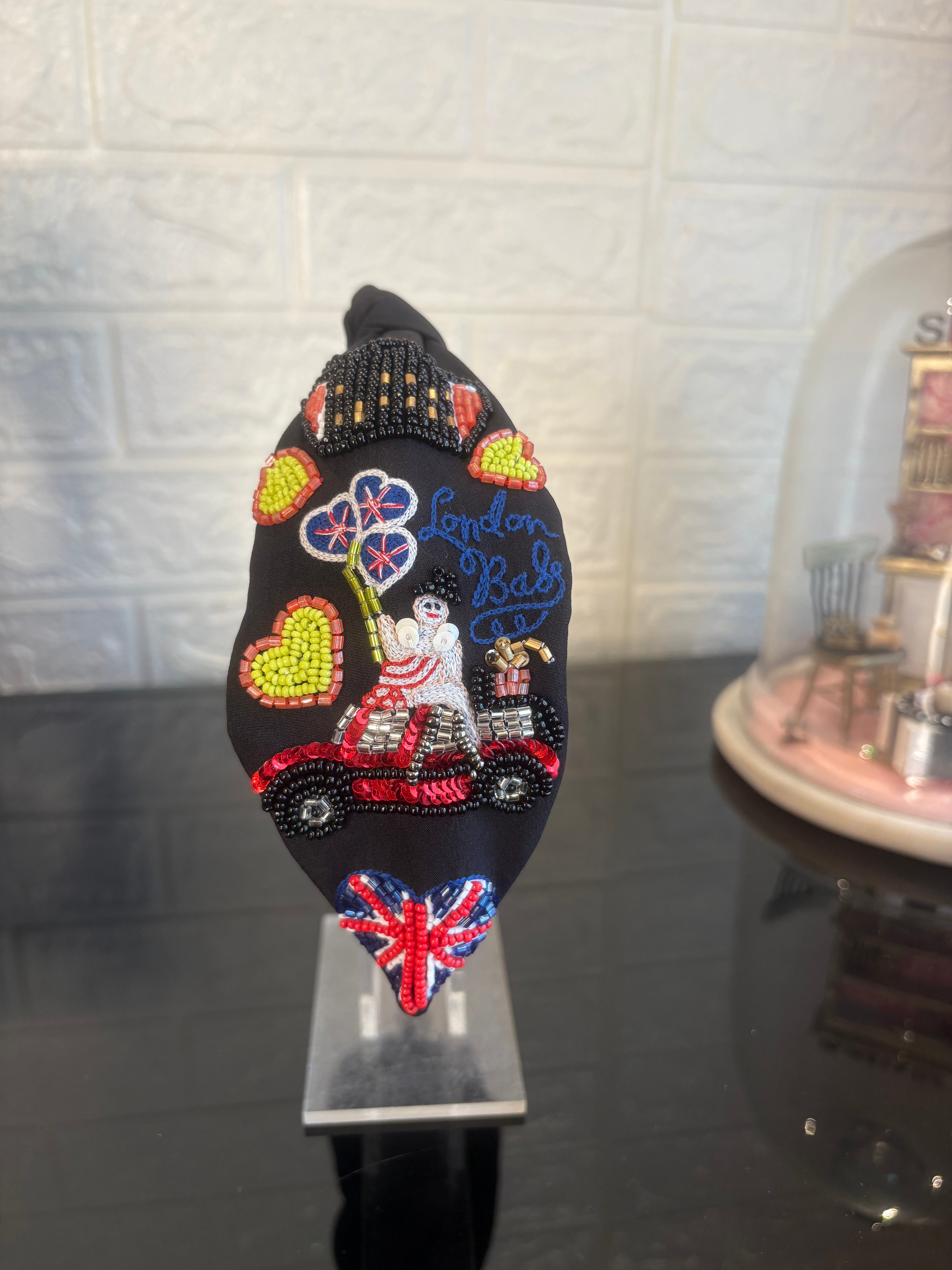 London Bliss Black Turban Hairband