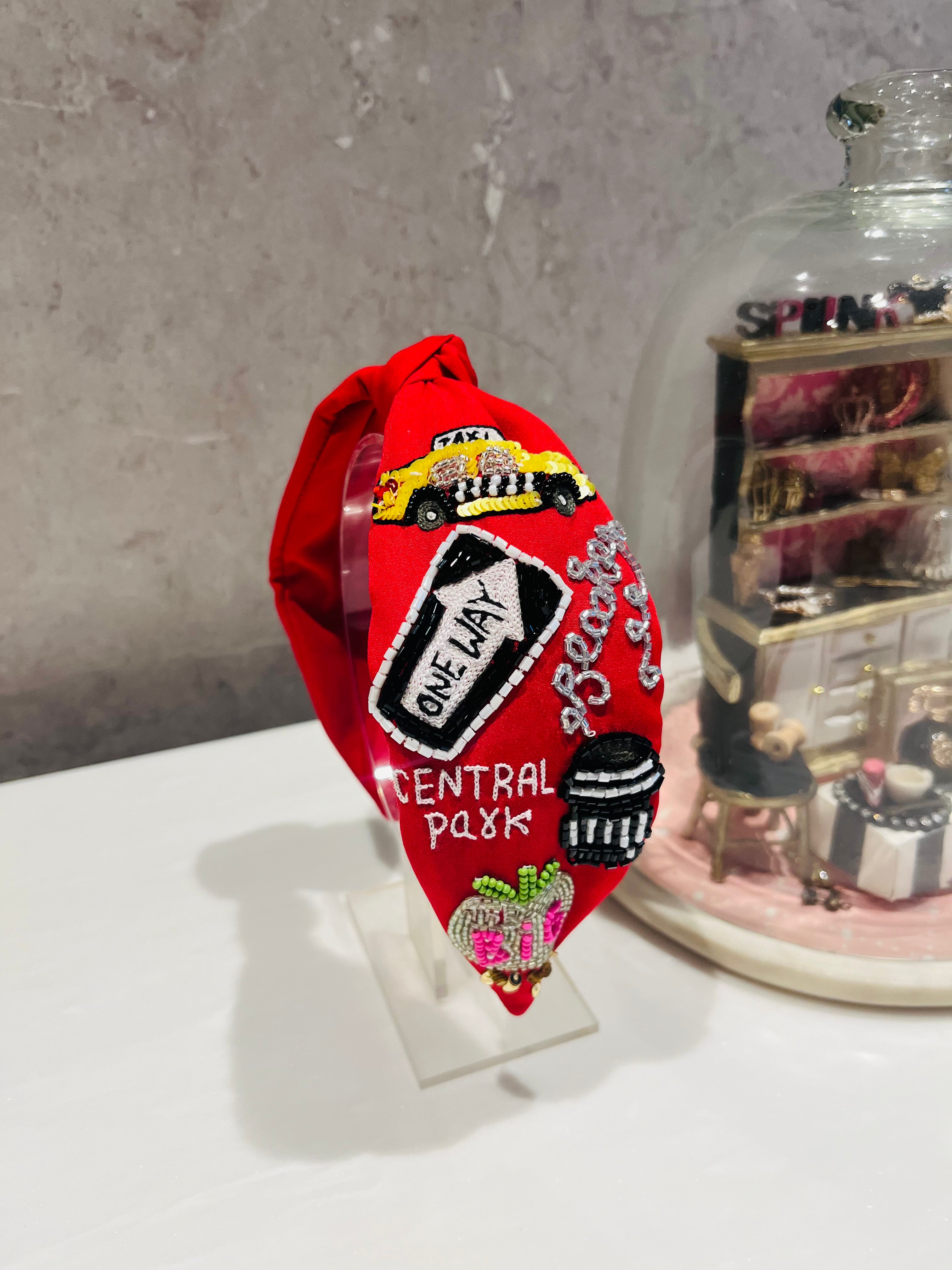 New York Glam  Red Turban Hairband