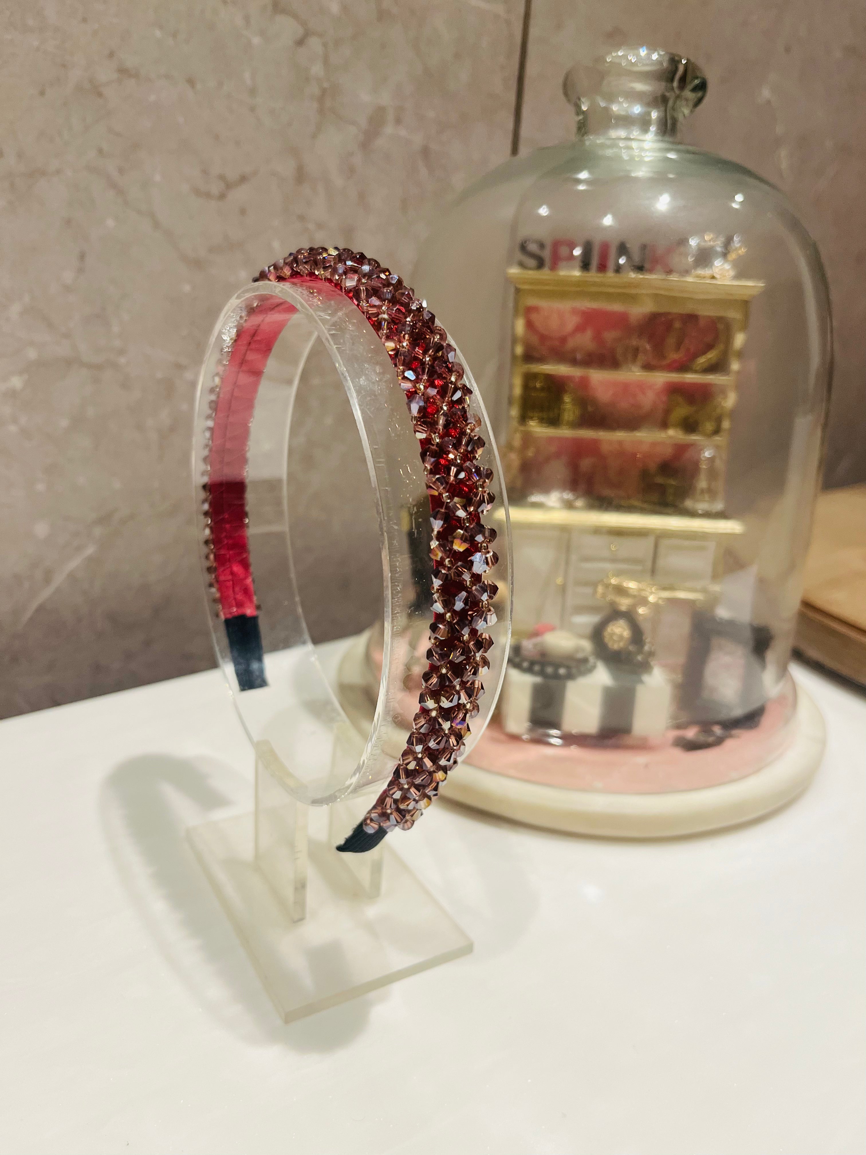Maroon Beaded Hairband