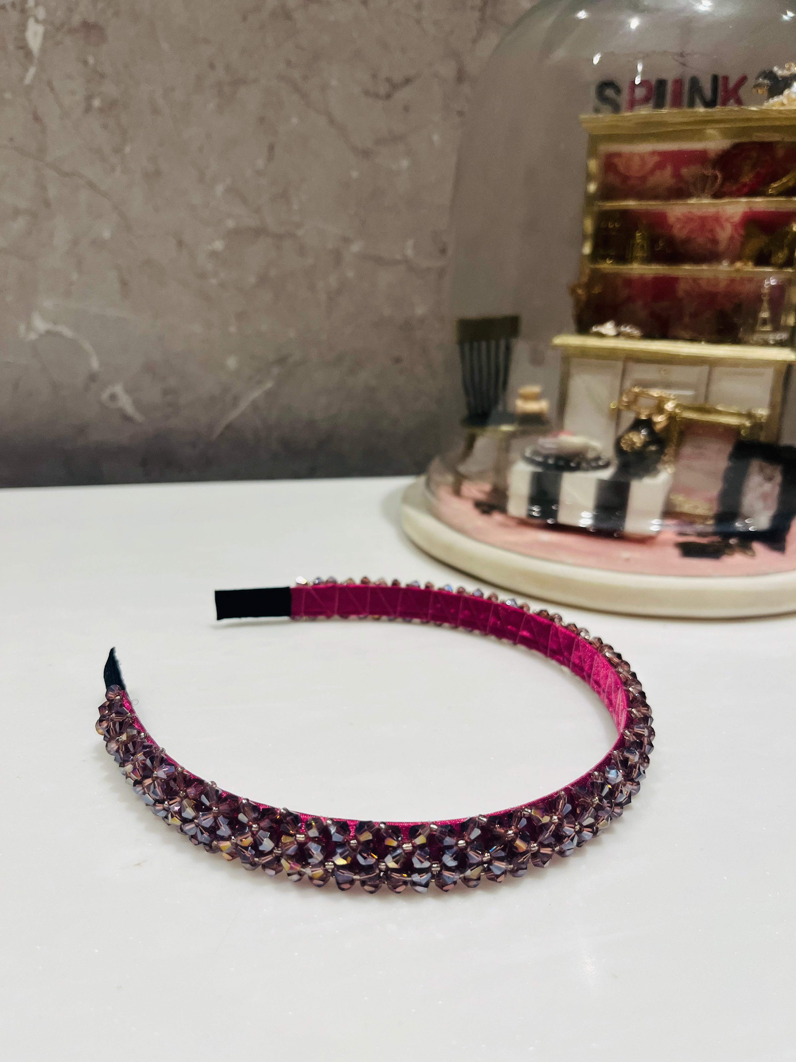 Maroon Beaded Hairband