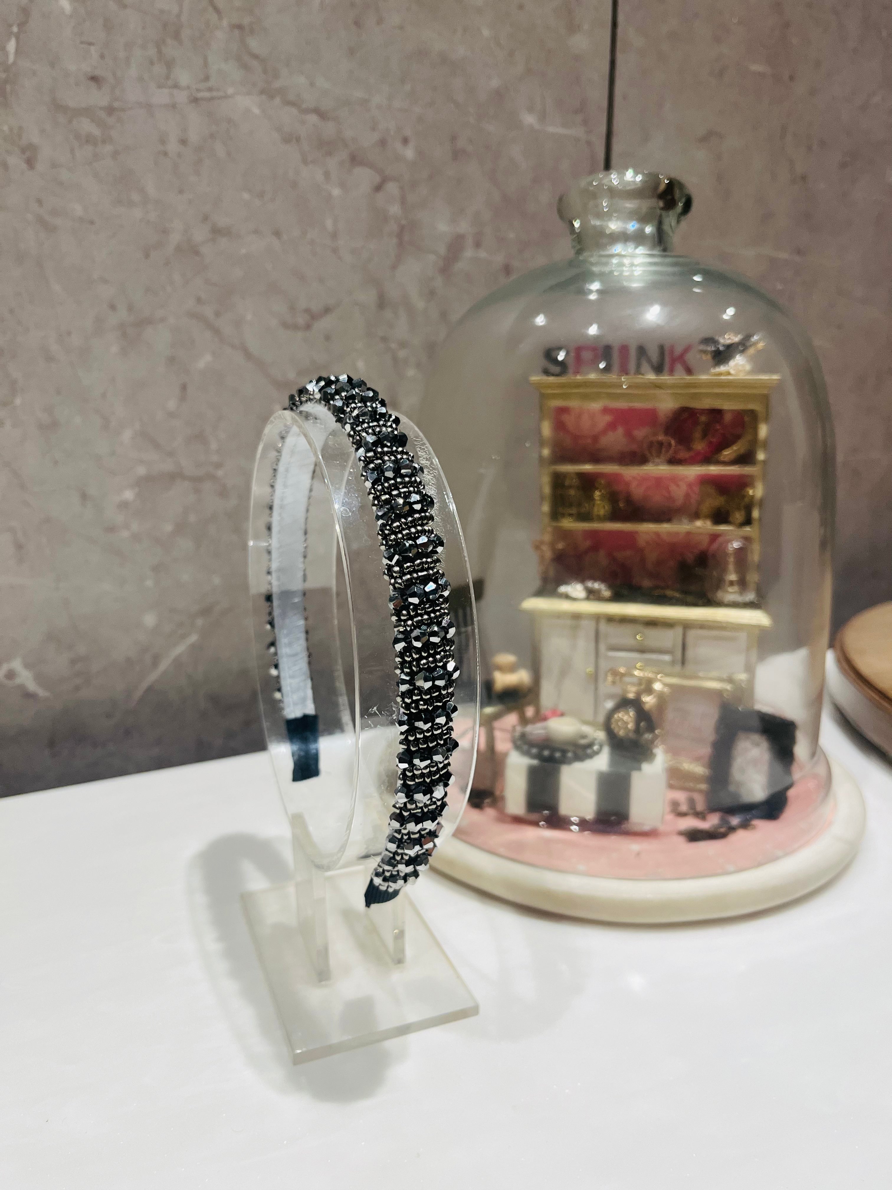 Grey Beaded Hairband