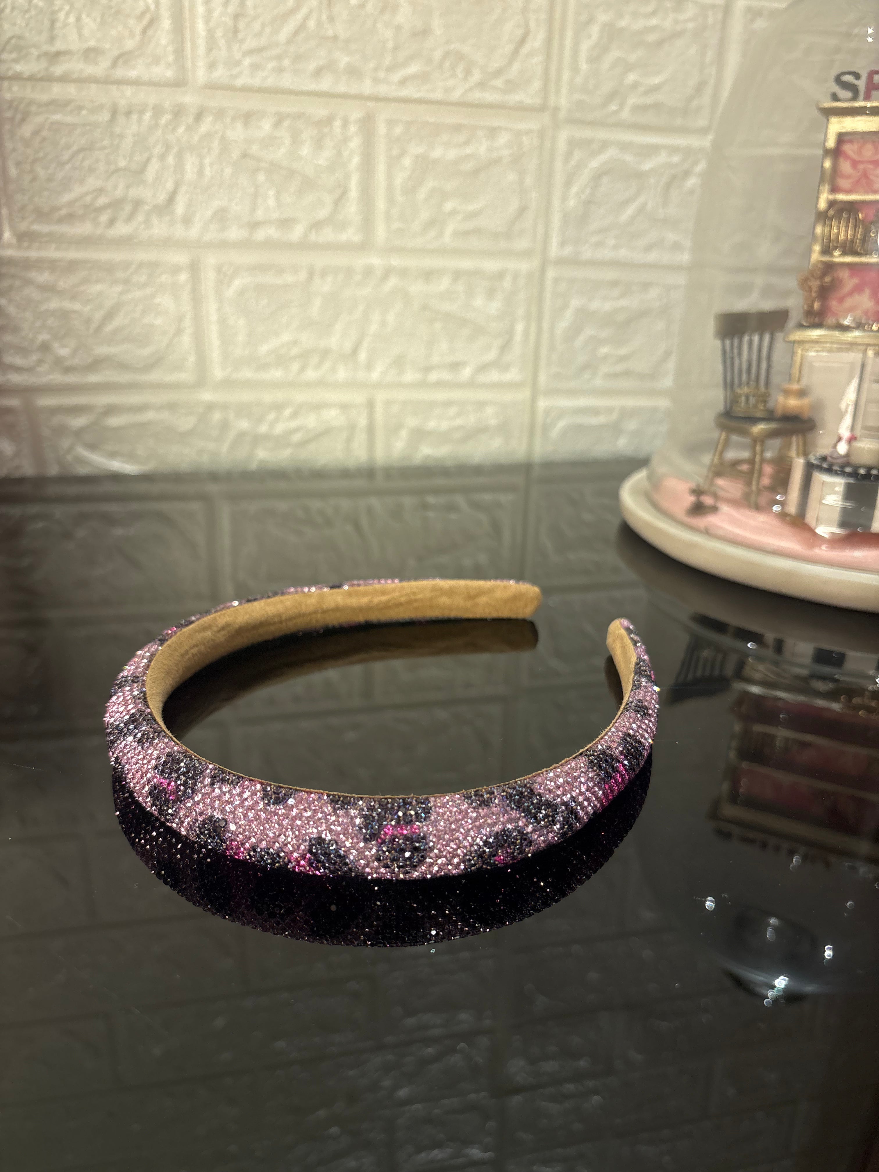 Fuschia Rhinestone Studded Hairband
