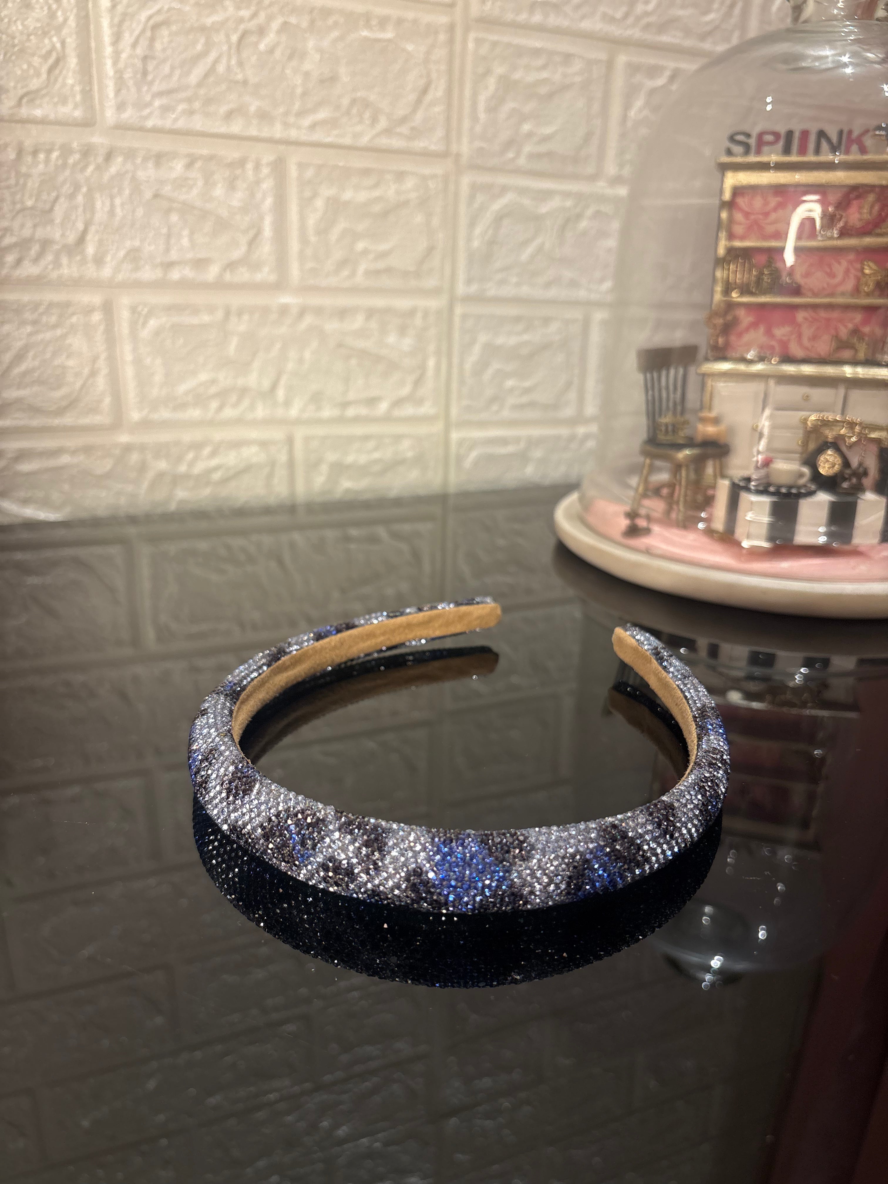 Blue Rhinestone Studded Hairband