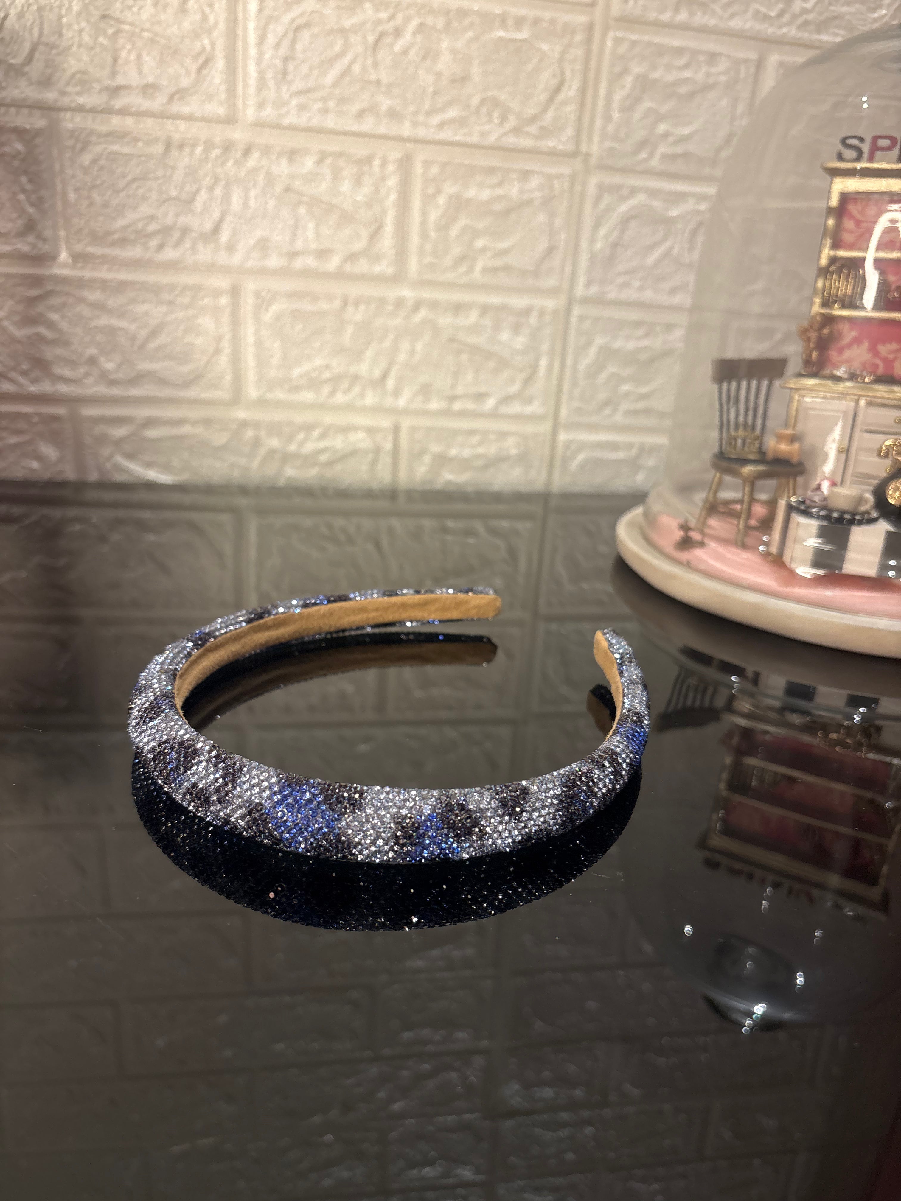 Blue Rhinestone Studded Hairband