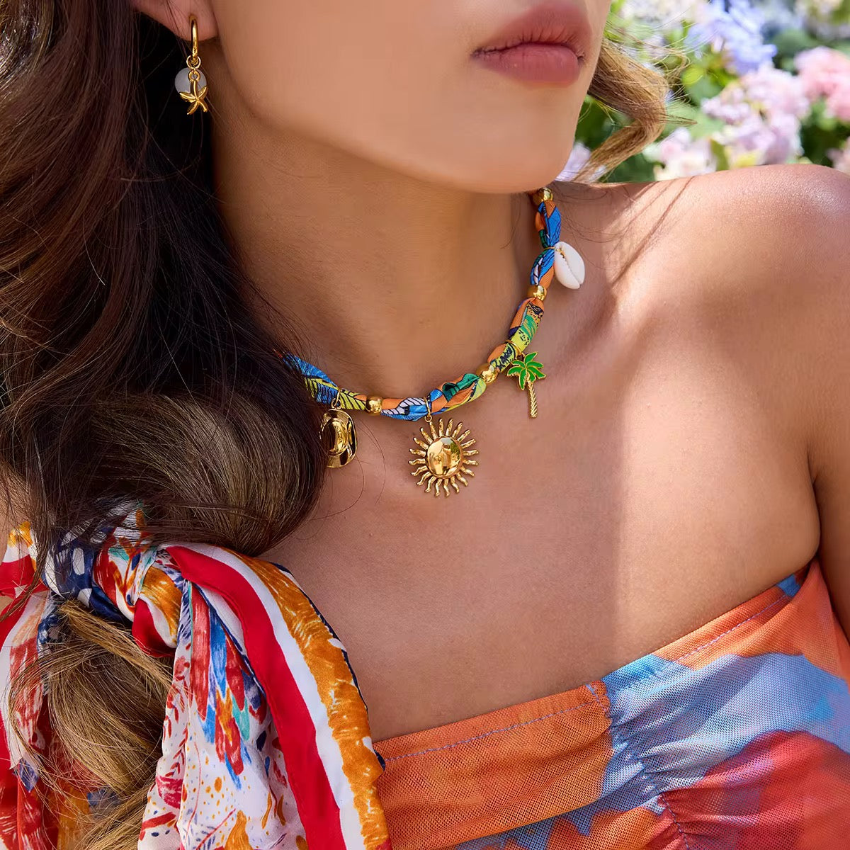 Golden Palm Paradise Necklace