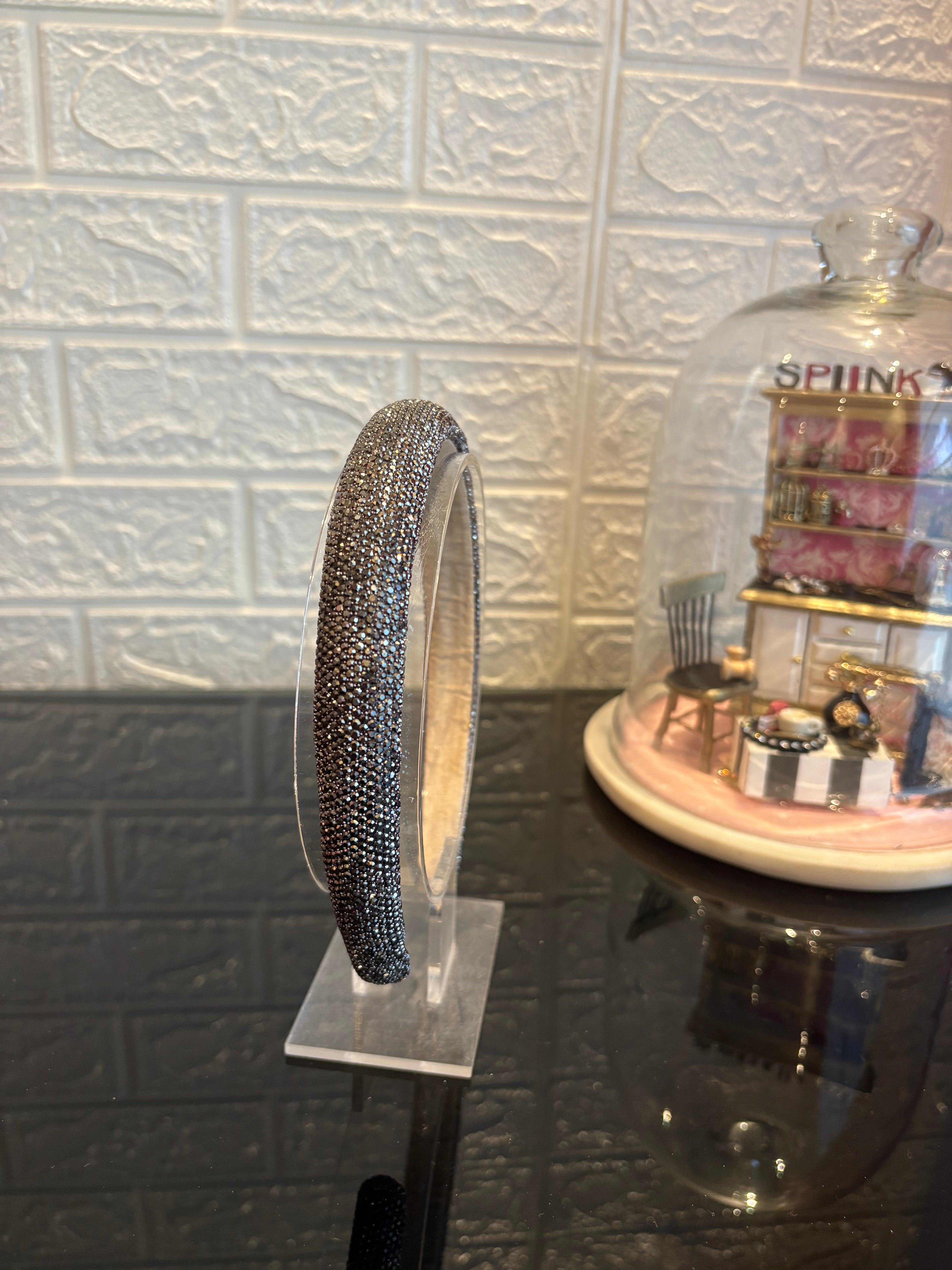 Grey Rhinestone Hairband