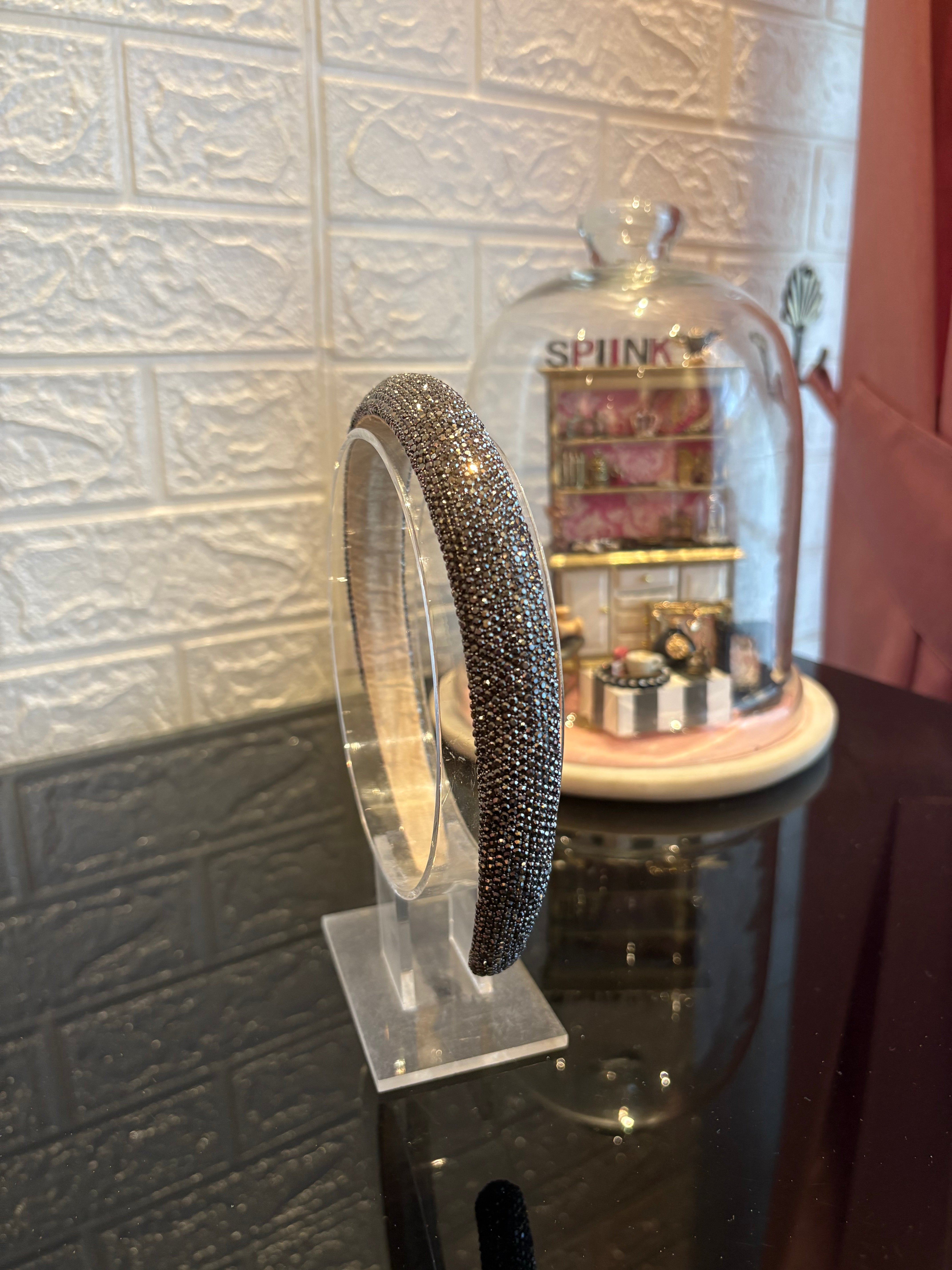 Grey Rhinestone Hairband