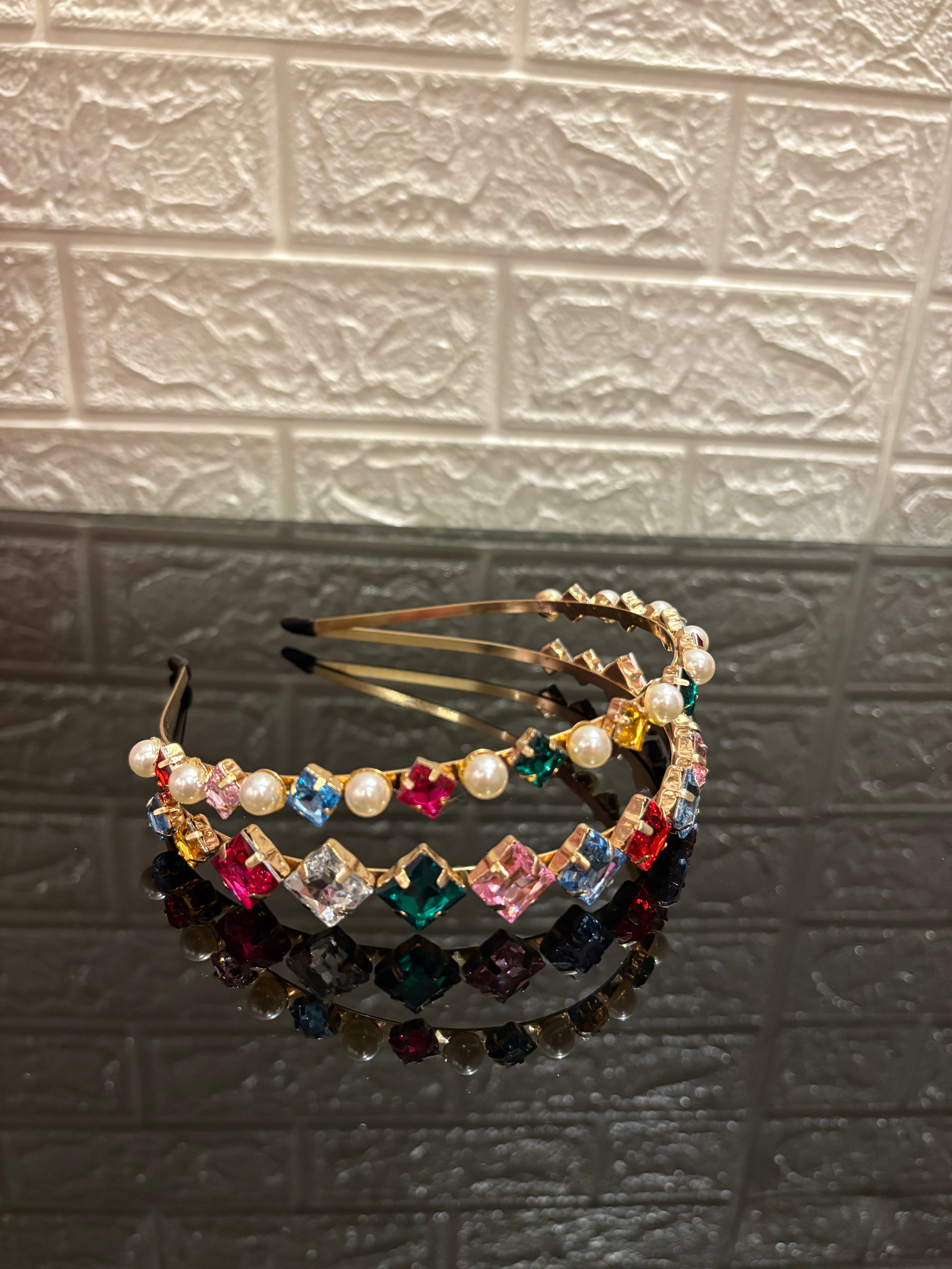 Prism Pearl Crown Multicolor Hairband