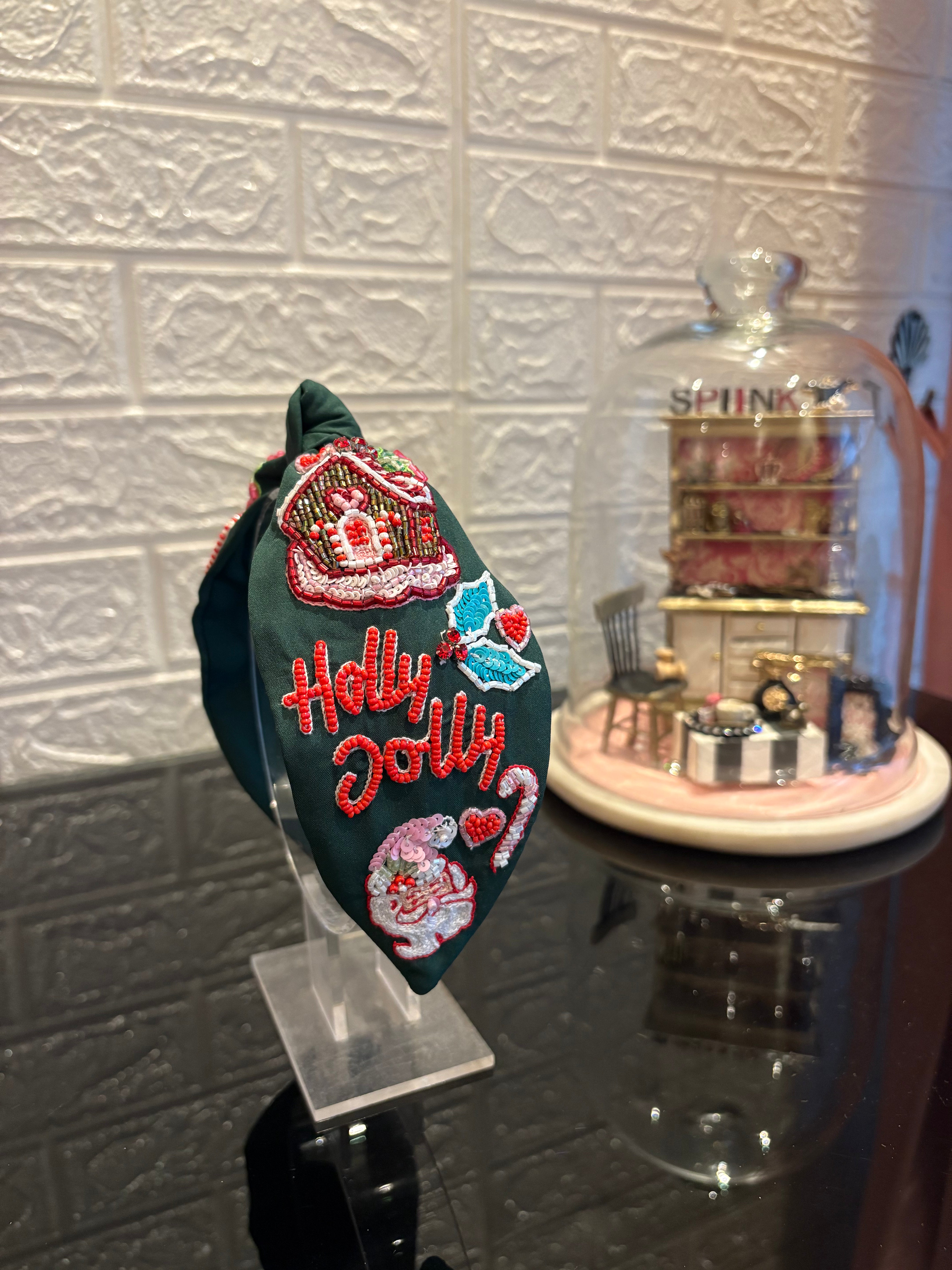 Holly Jolly Green Turban Hairband