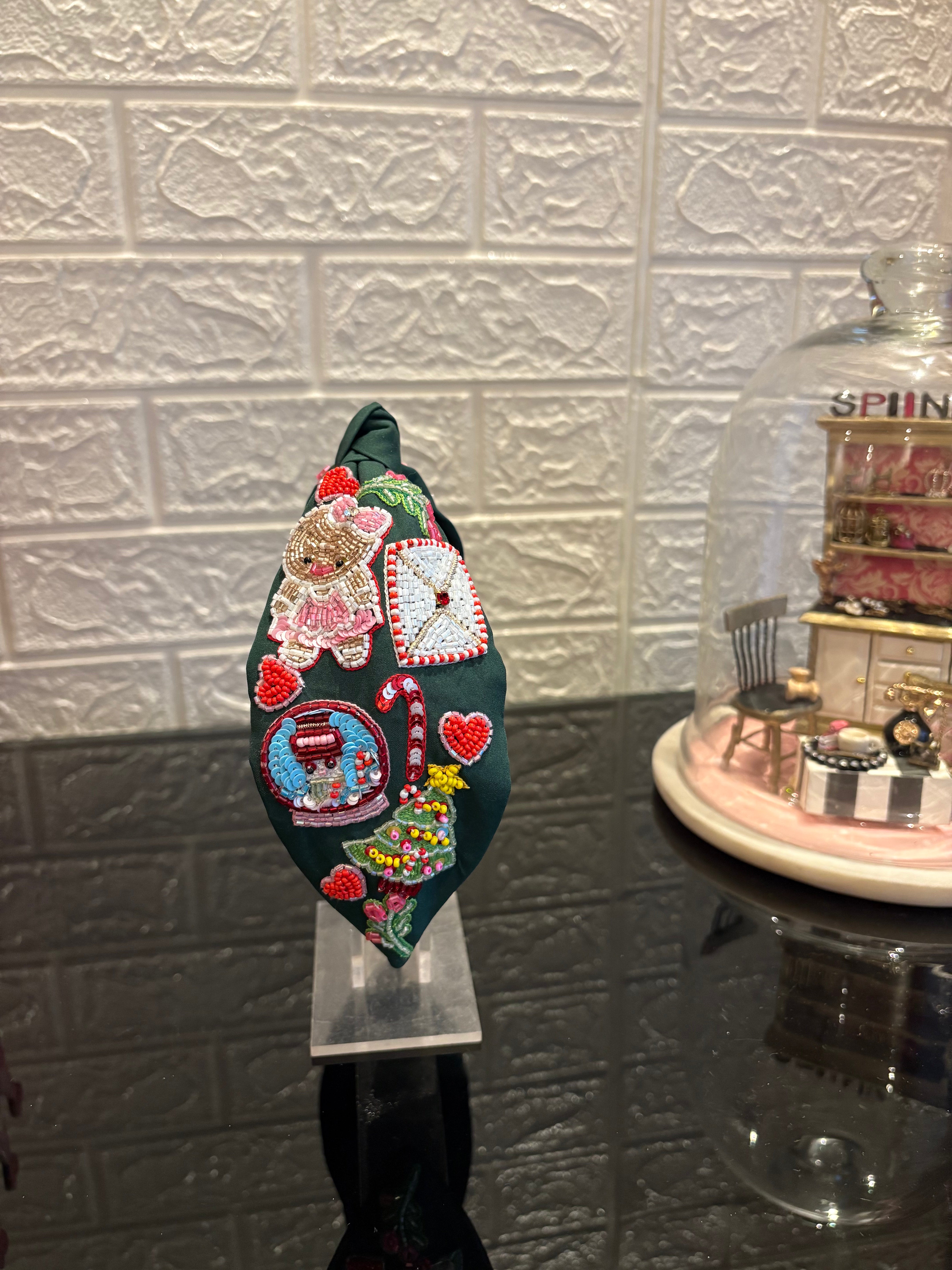 Holly Jolly Green Turban Hairband