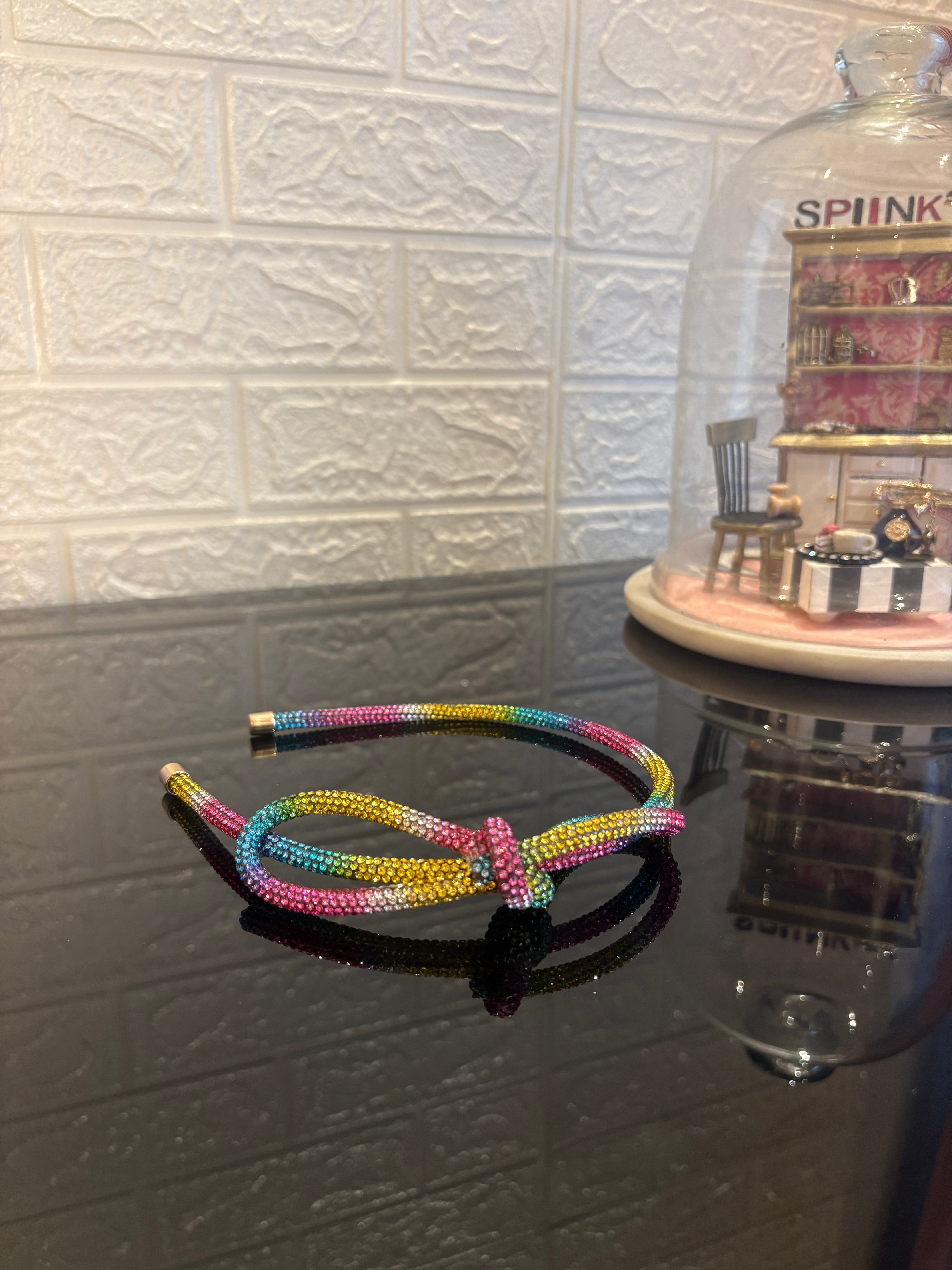 Rainbow Crystal Knot Hairband