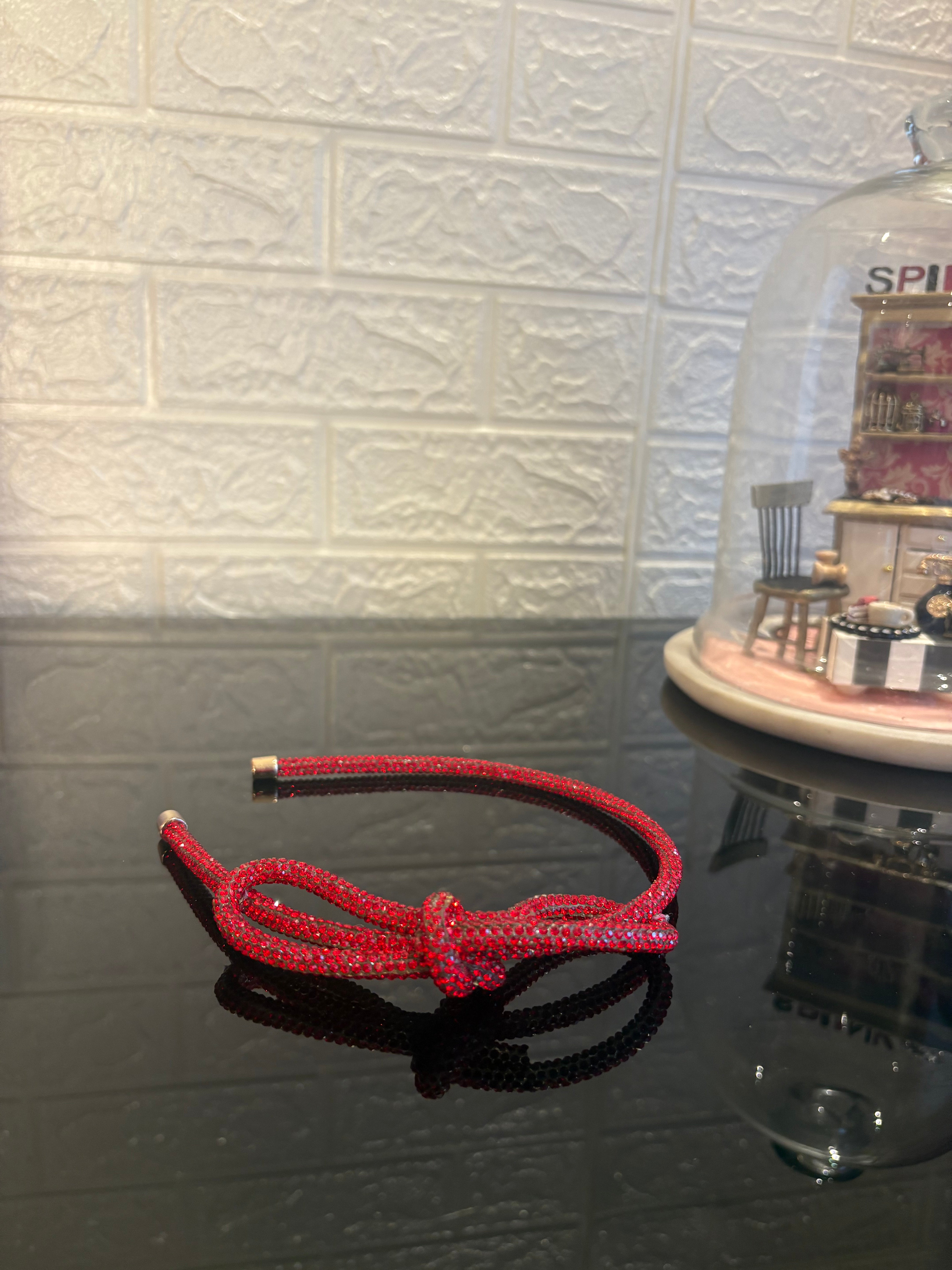 Red Crystal Knot Hairband