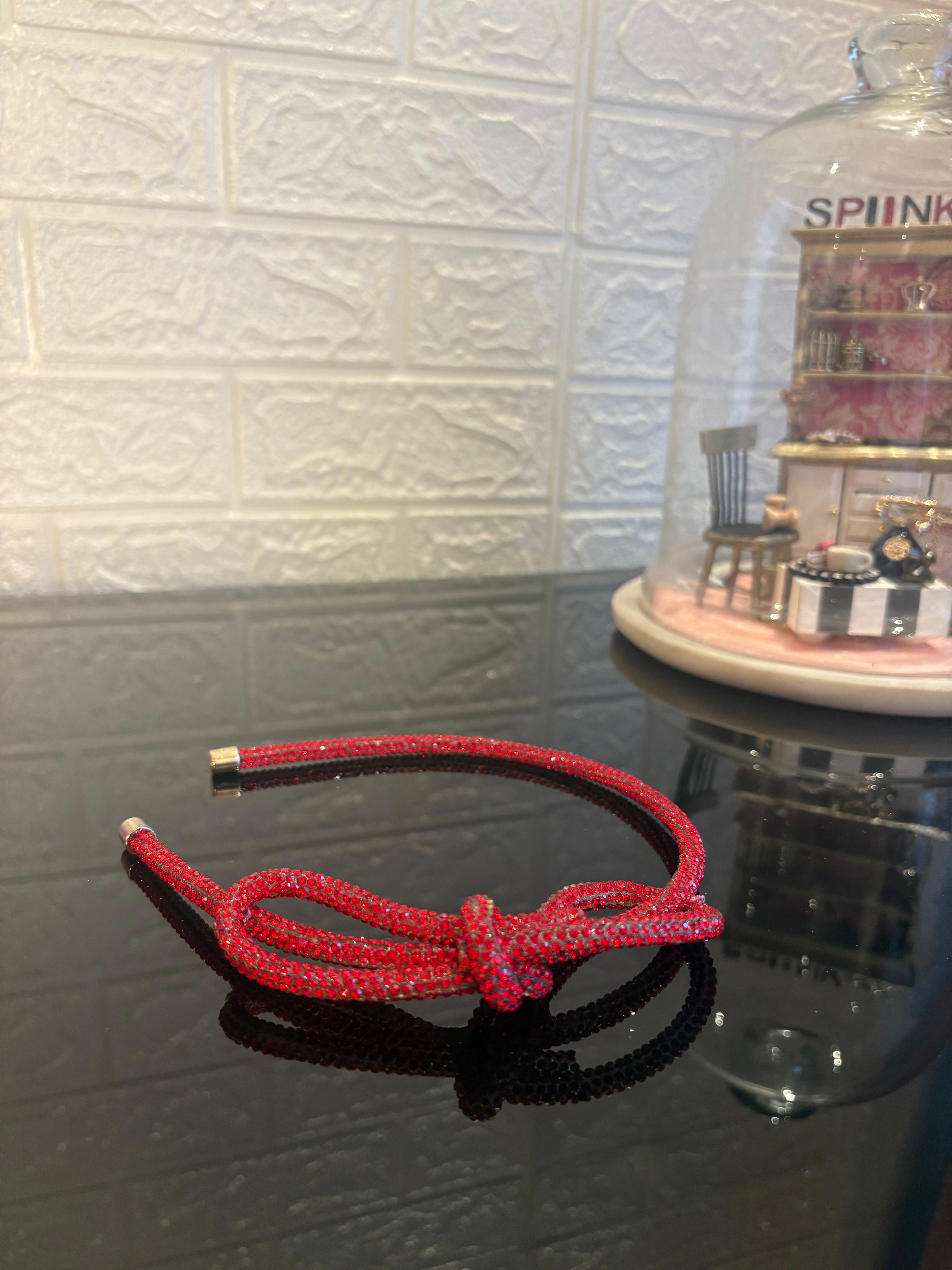 Red Crystal Knot Hairband