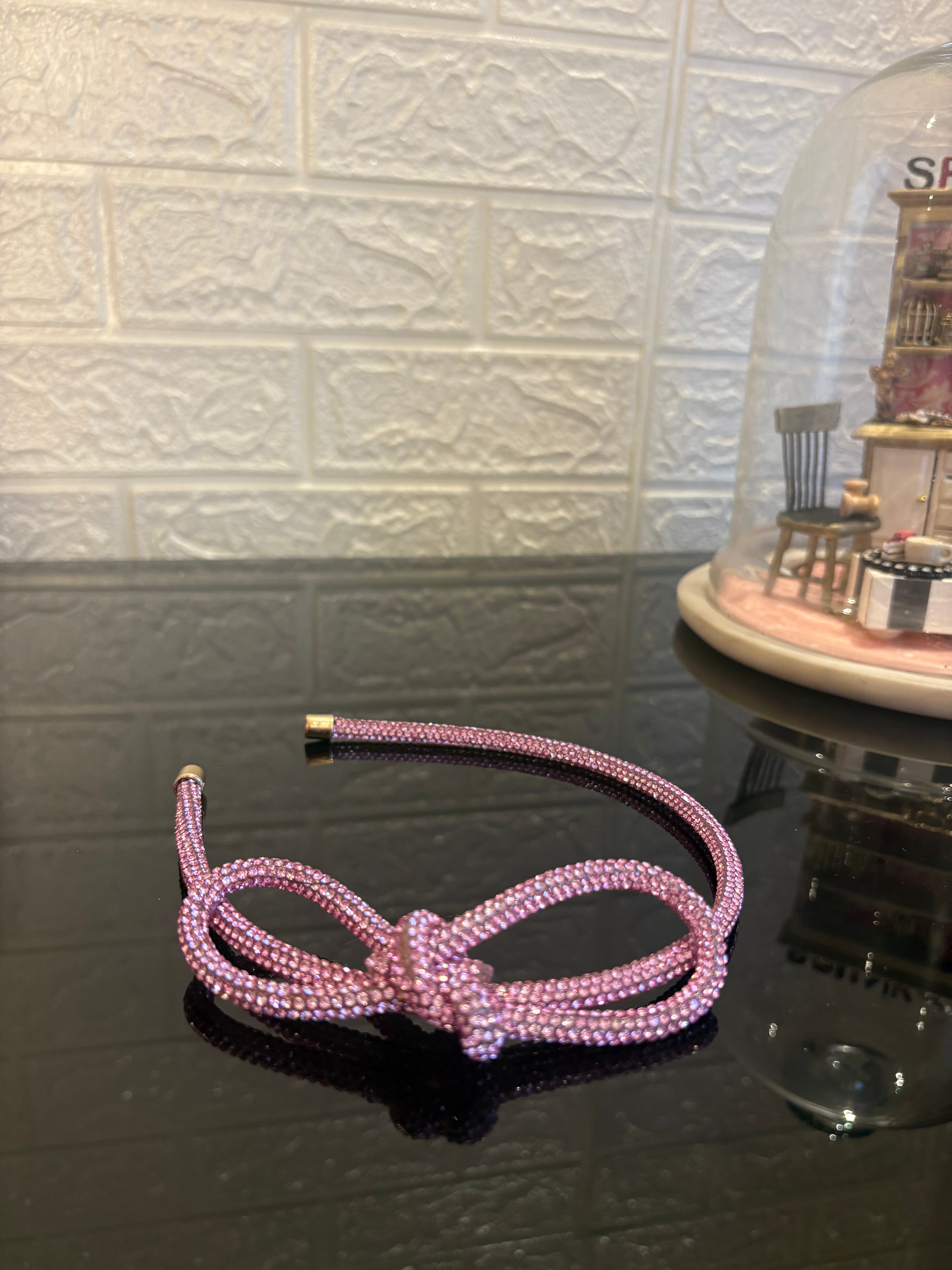 Pink Crystal Knot Hairband