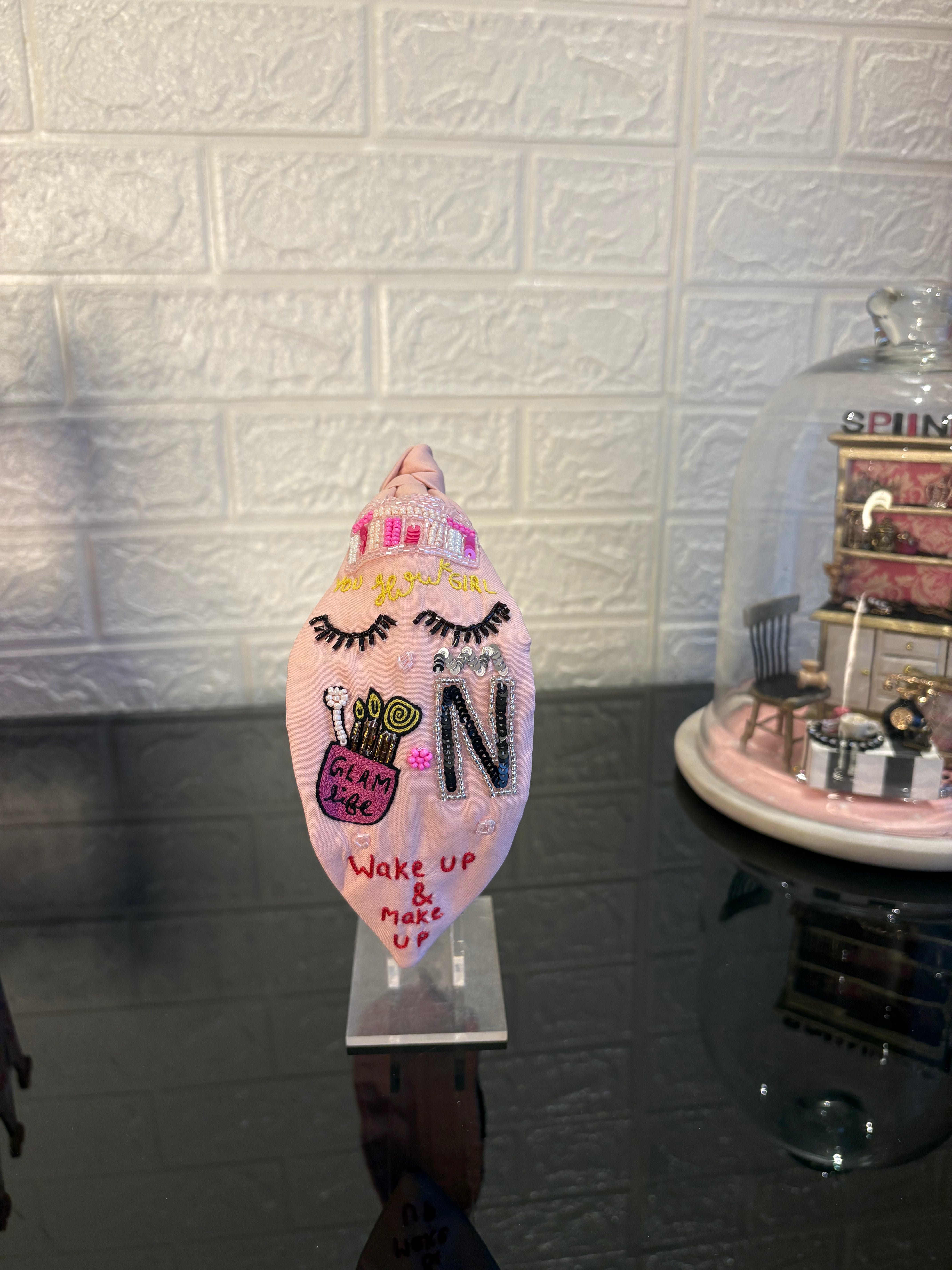 Makeup Initial Peach Turban Hairband