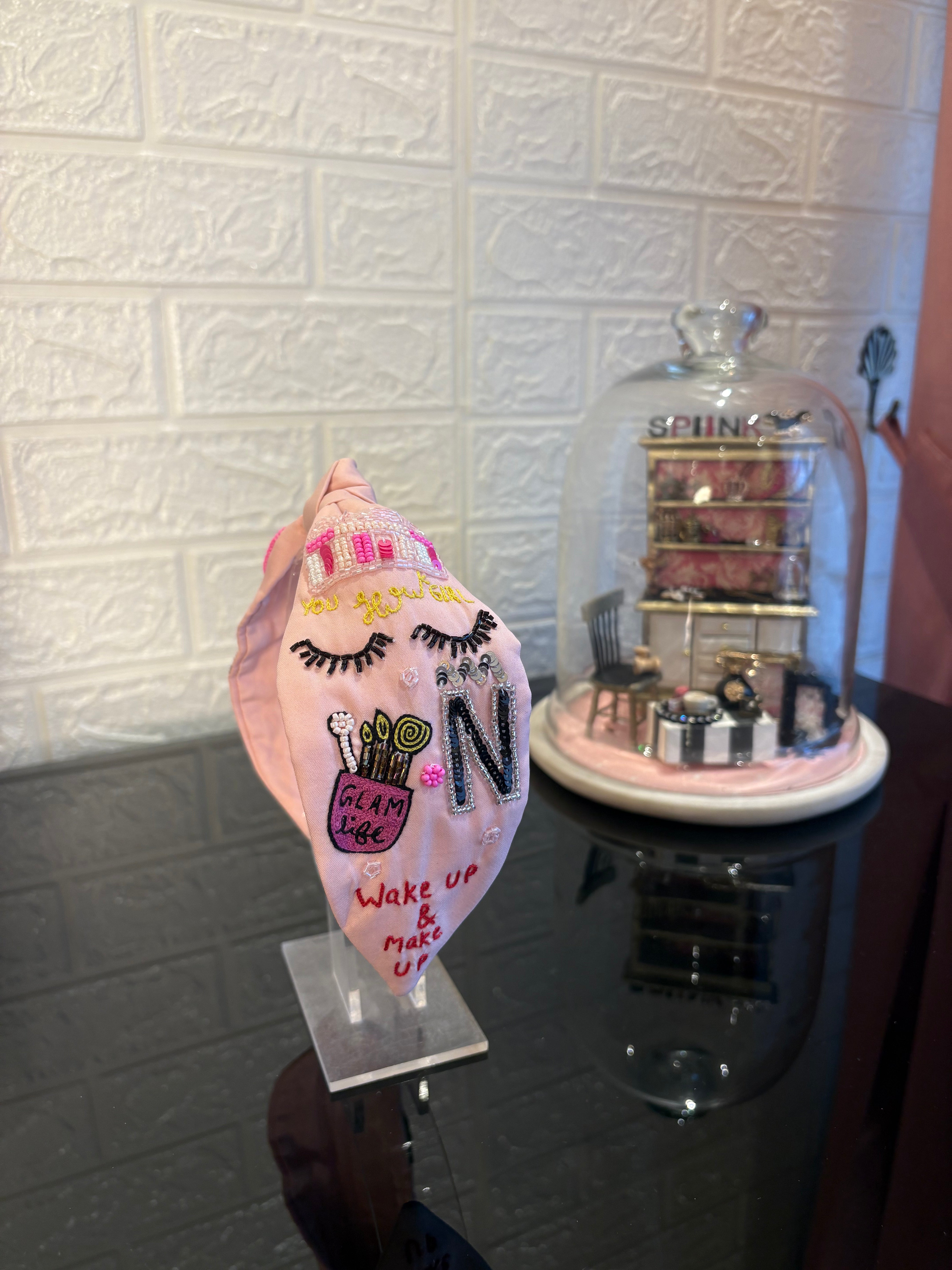 Makeup Initial Peach Turban Hairband