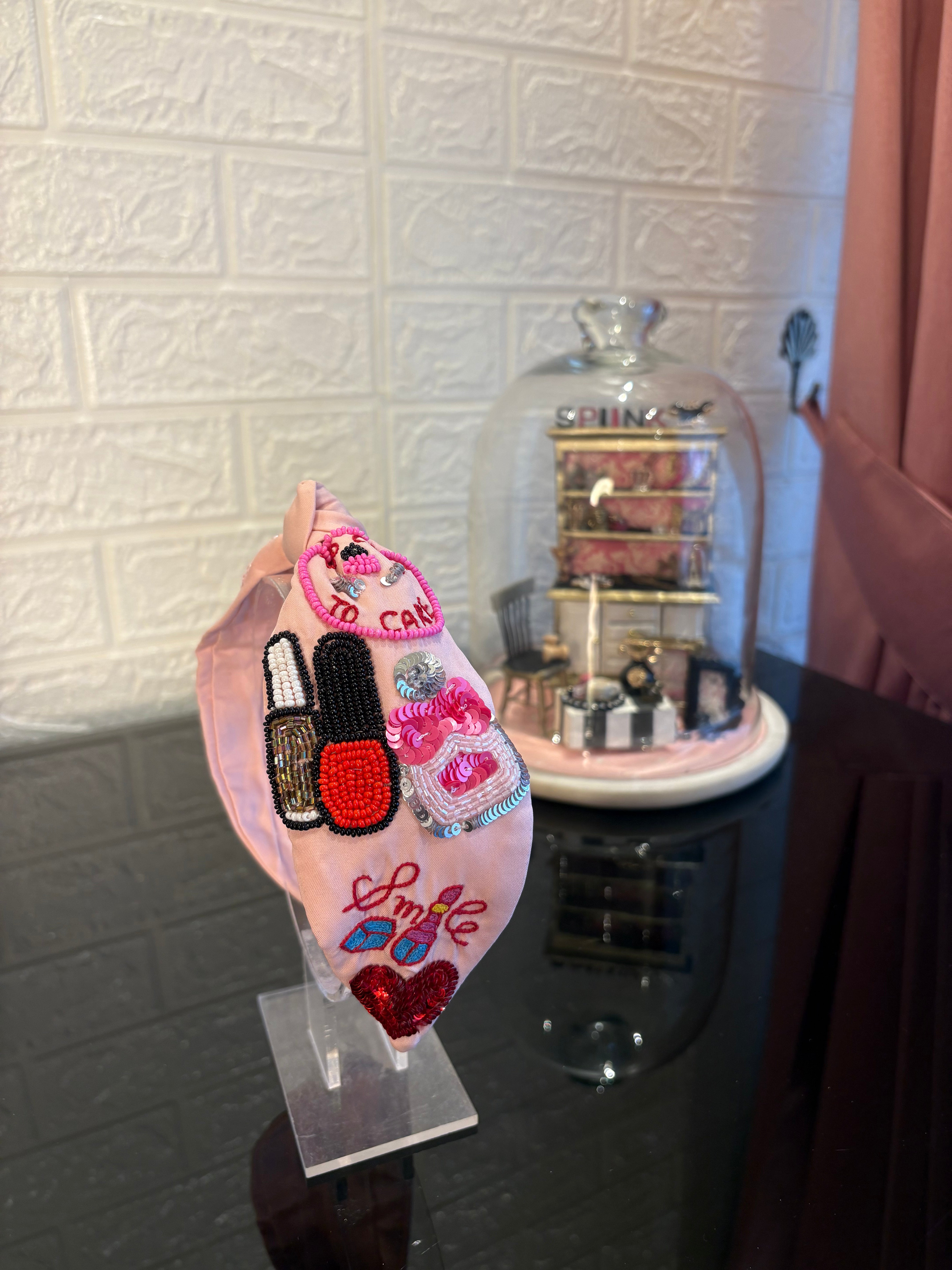 Makeup Initial Peach Turban Hairband