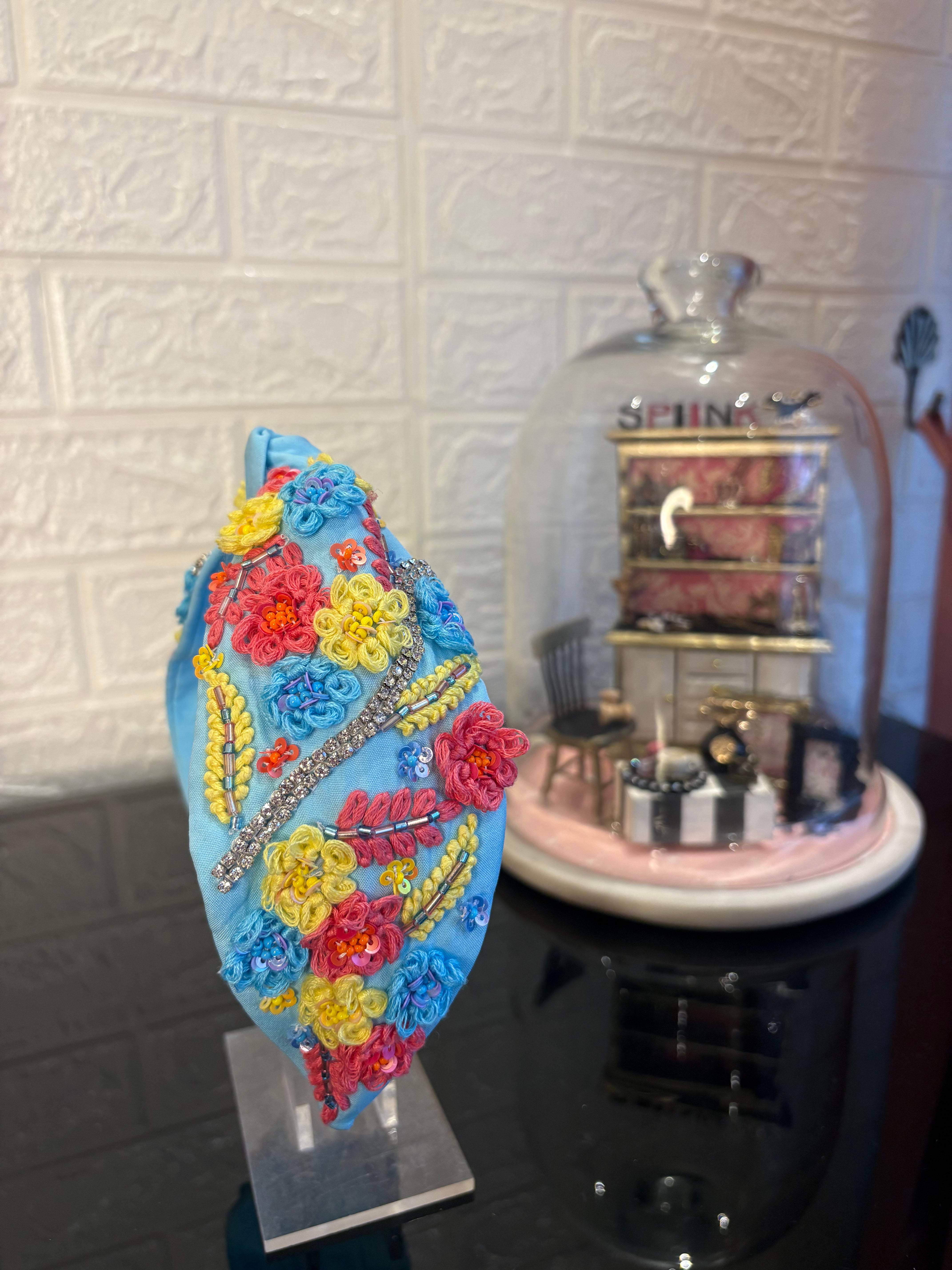 Spring Blue Party Turban Hairband