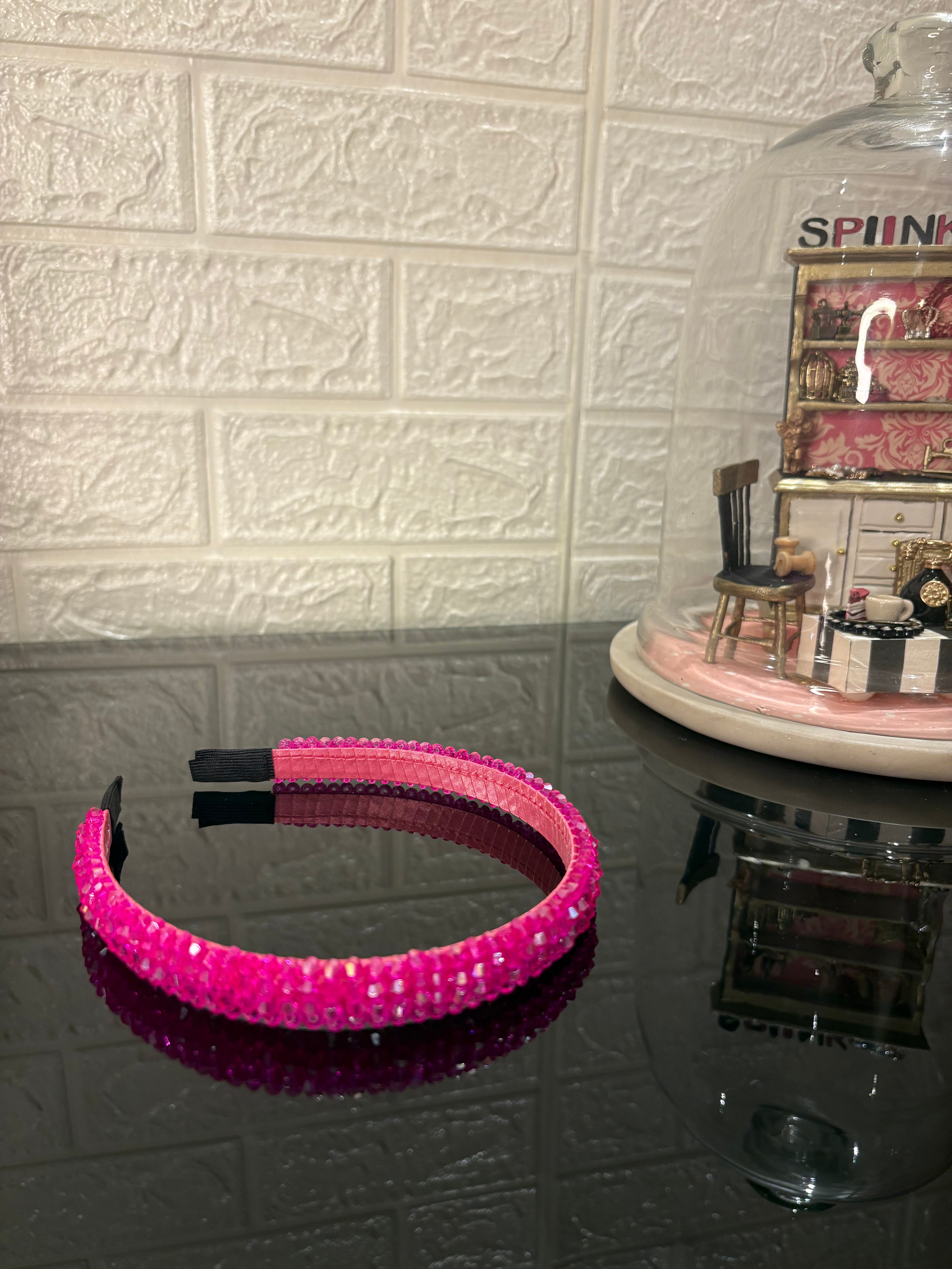 Hot Pink Beaded Hairband
