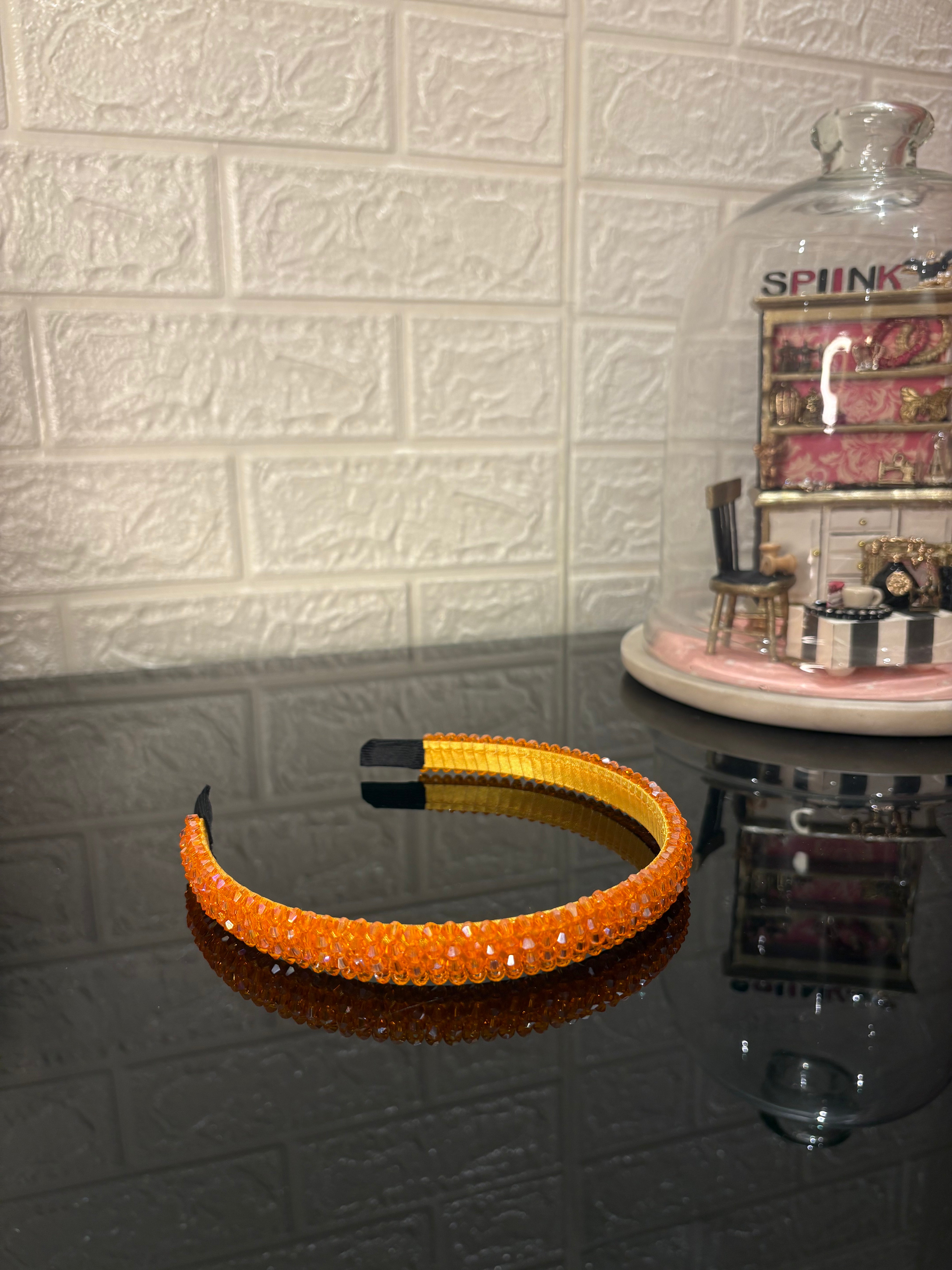 Orange Beaded Hairband