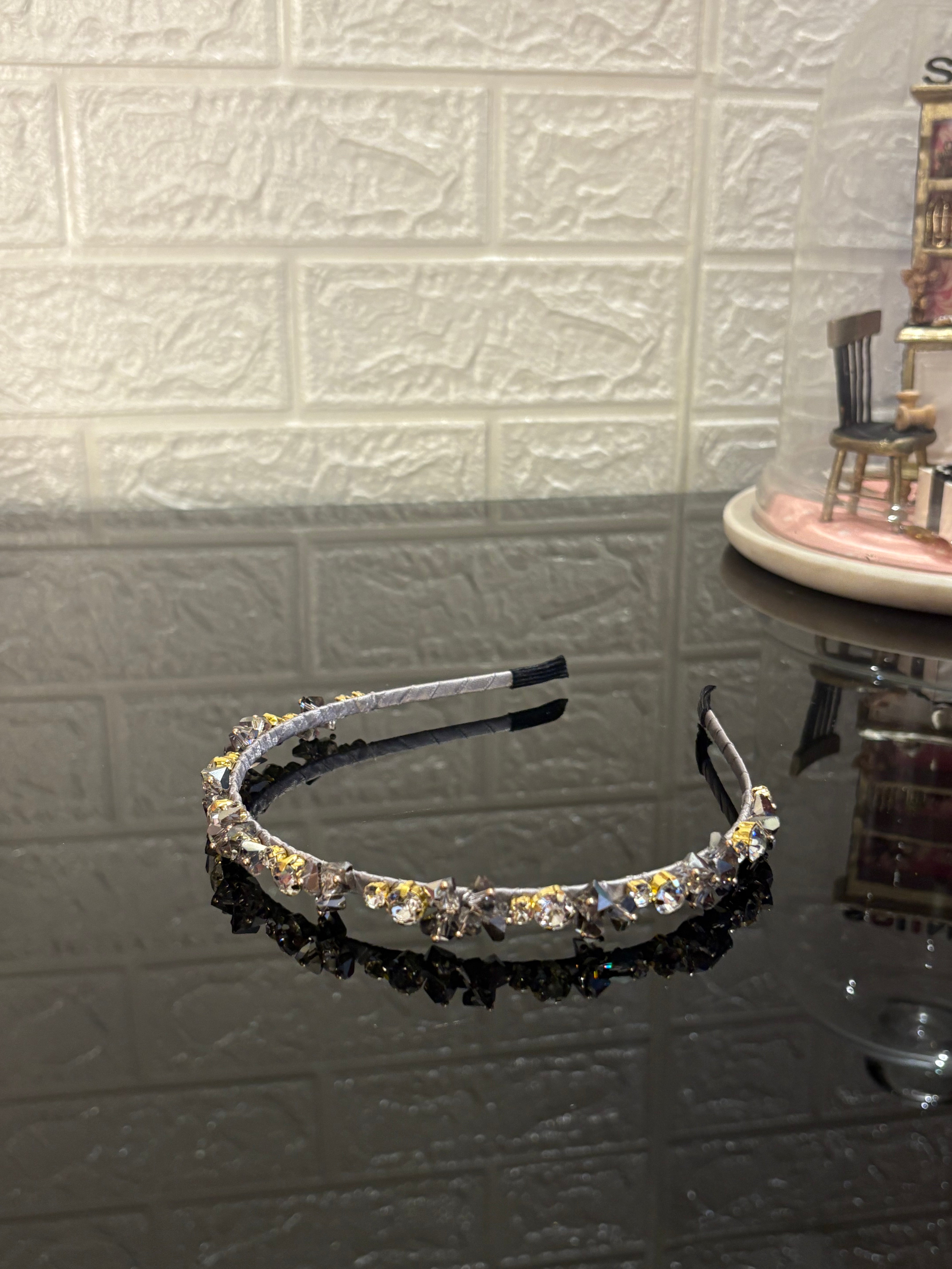 Grey Crystal Hairband