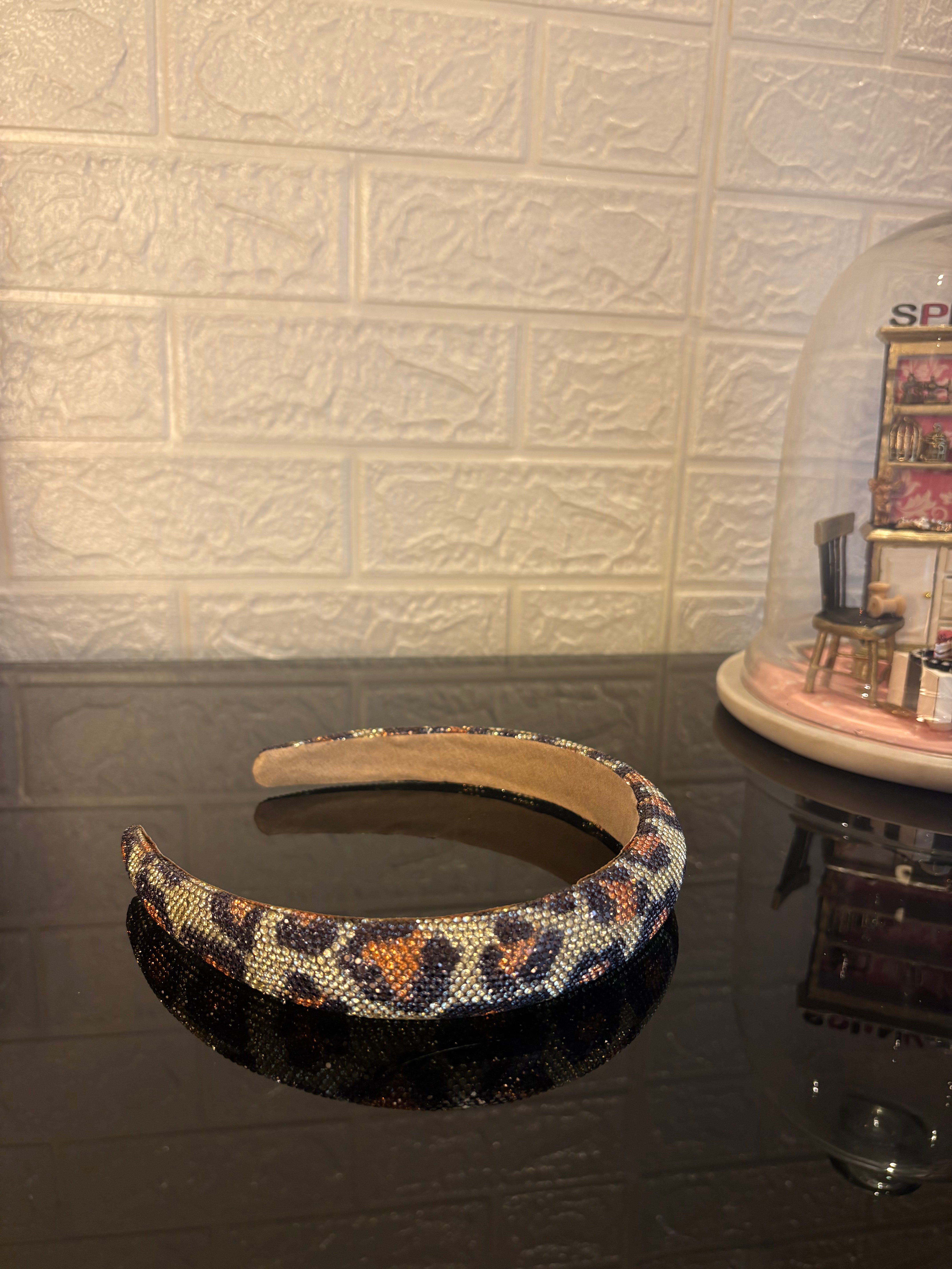 Crystelle Brown & Gold Rhinestone Hairband
