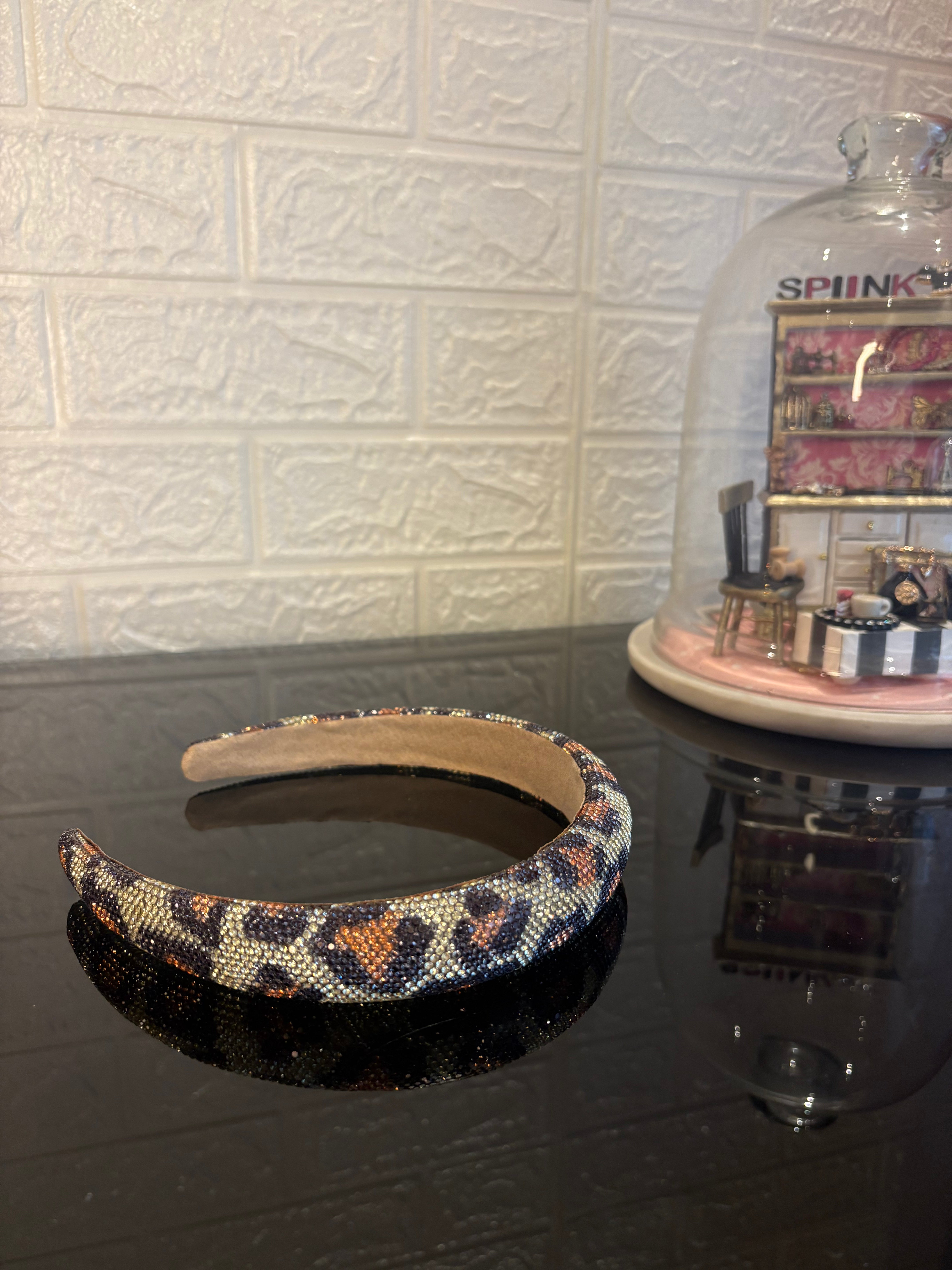 Crystelle Brown & Gold Rhinestone Hairband