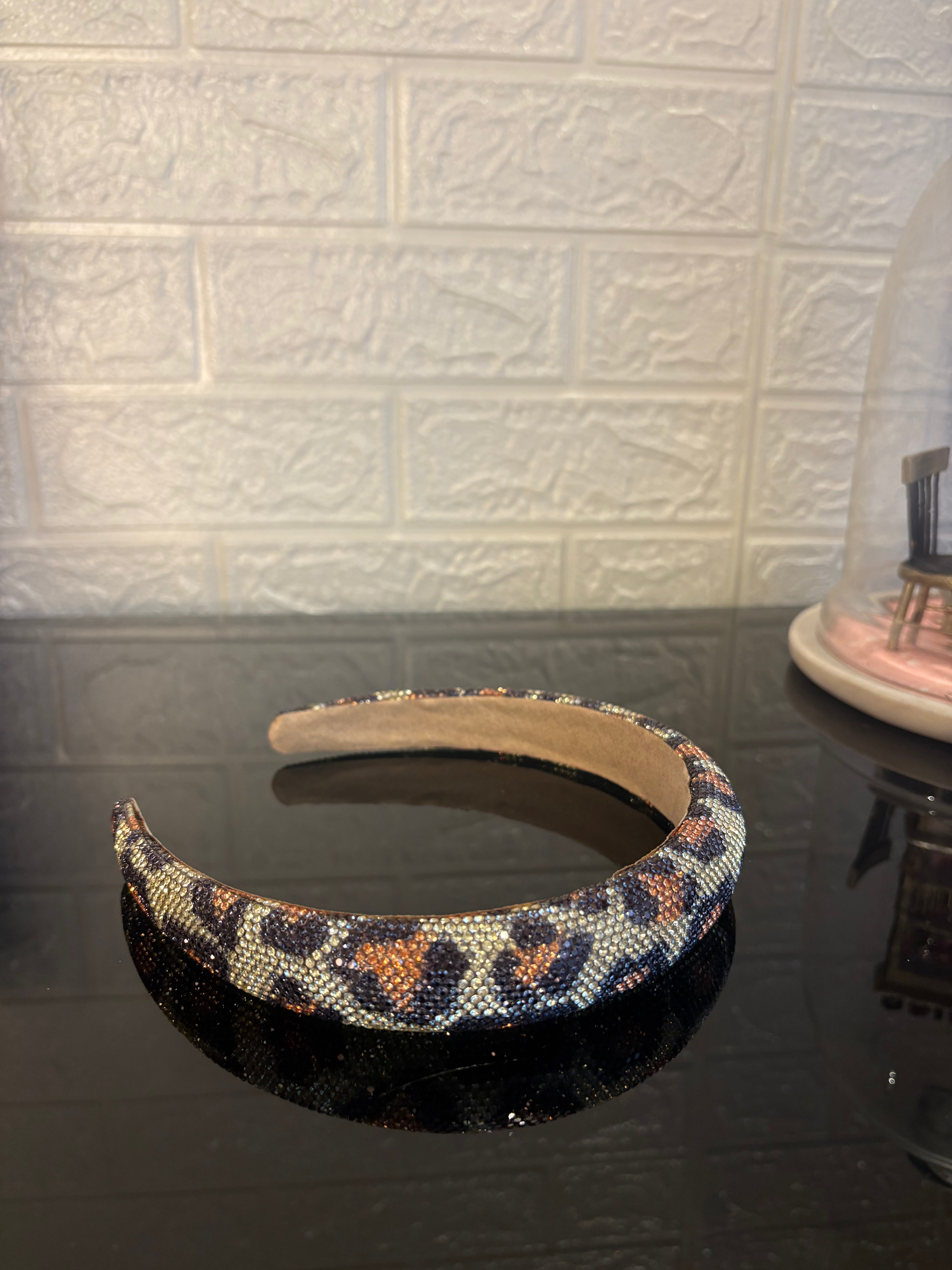 Crystelle Brown & Gold Rhinestone Hairband