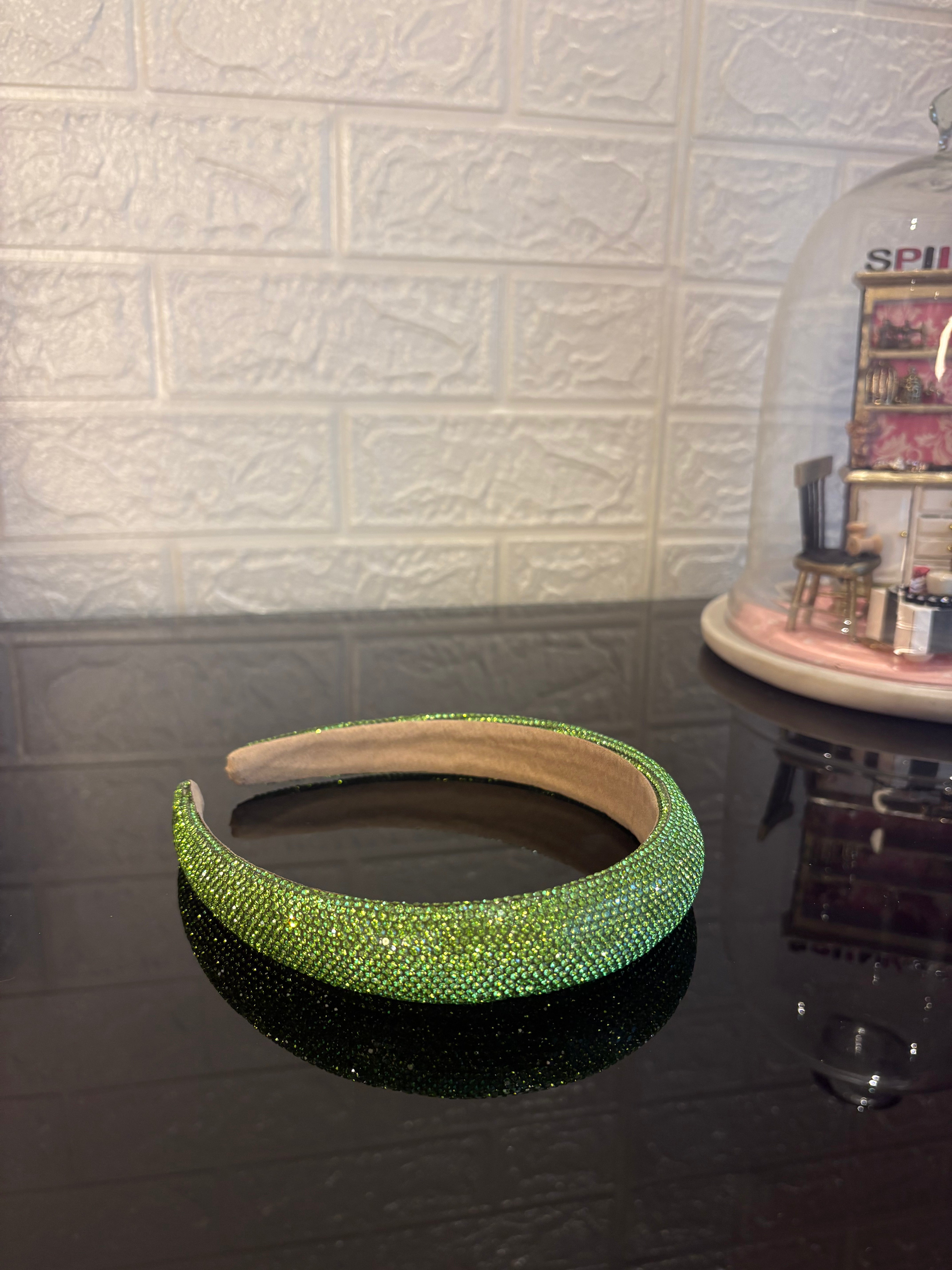 Crystelle Green Rhinestone Hairband