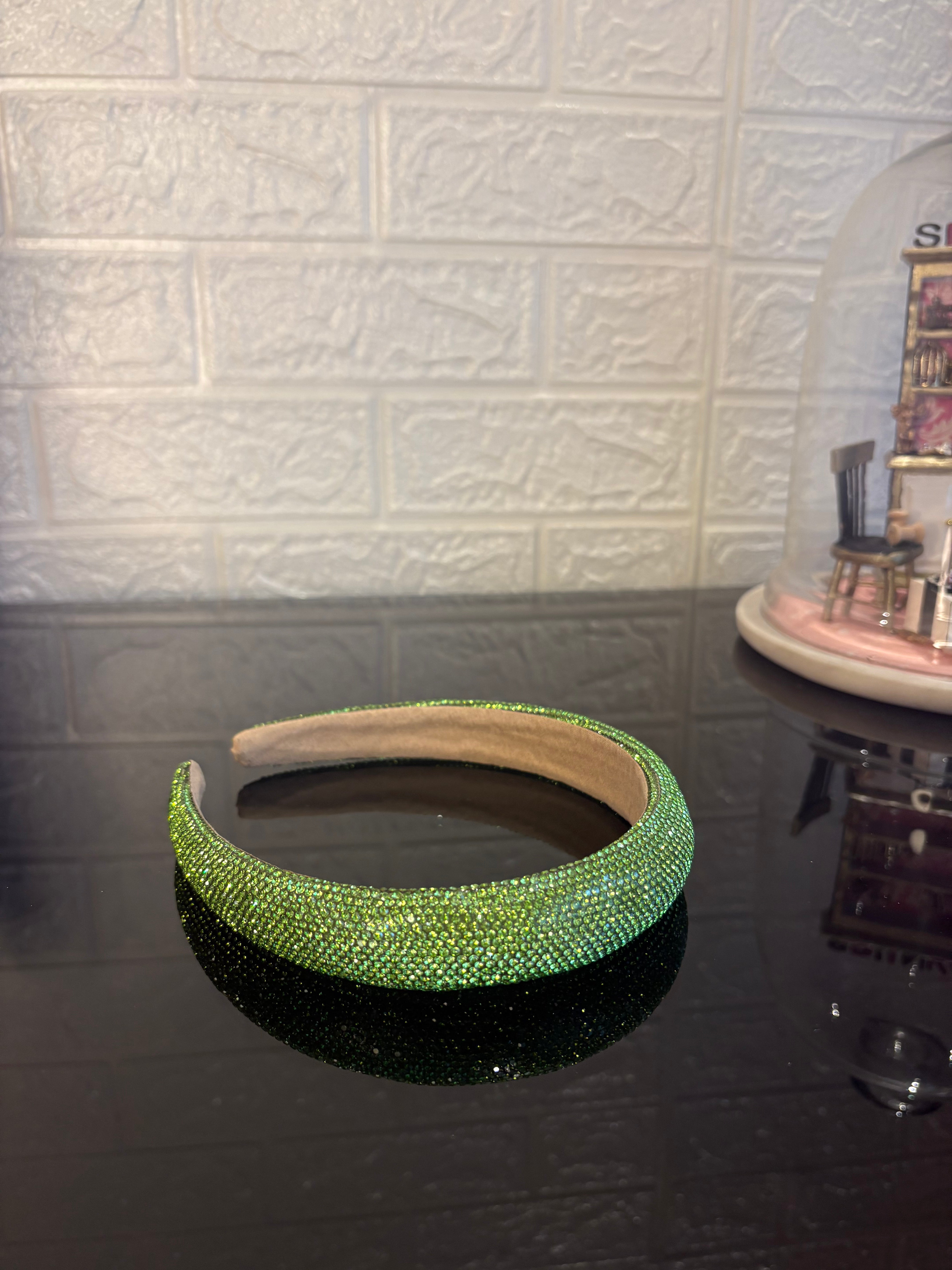 Crystelle Green Rhinestone Hairband