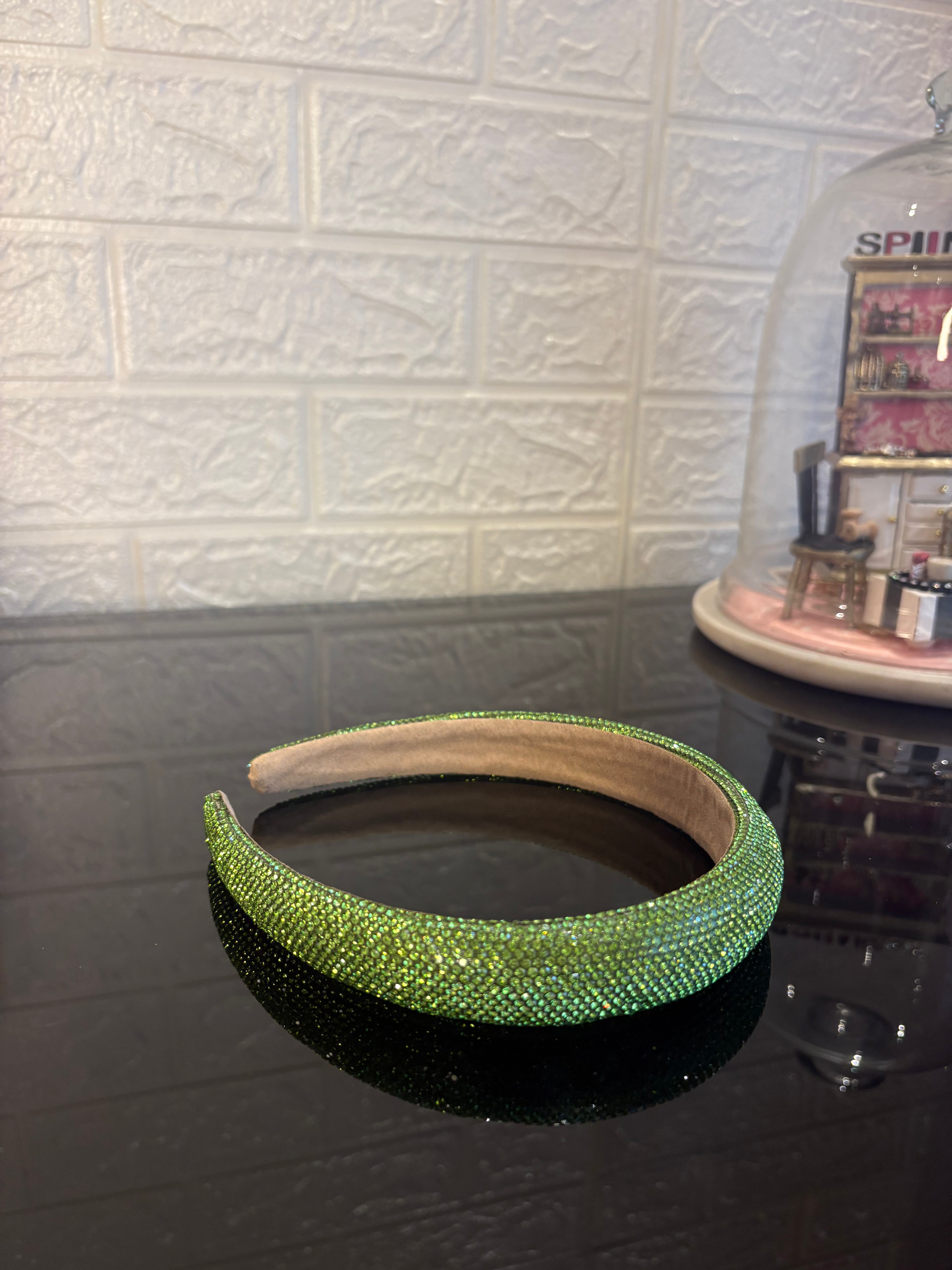 Crystelle Green Rhinestone Hairband