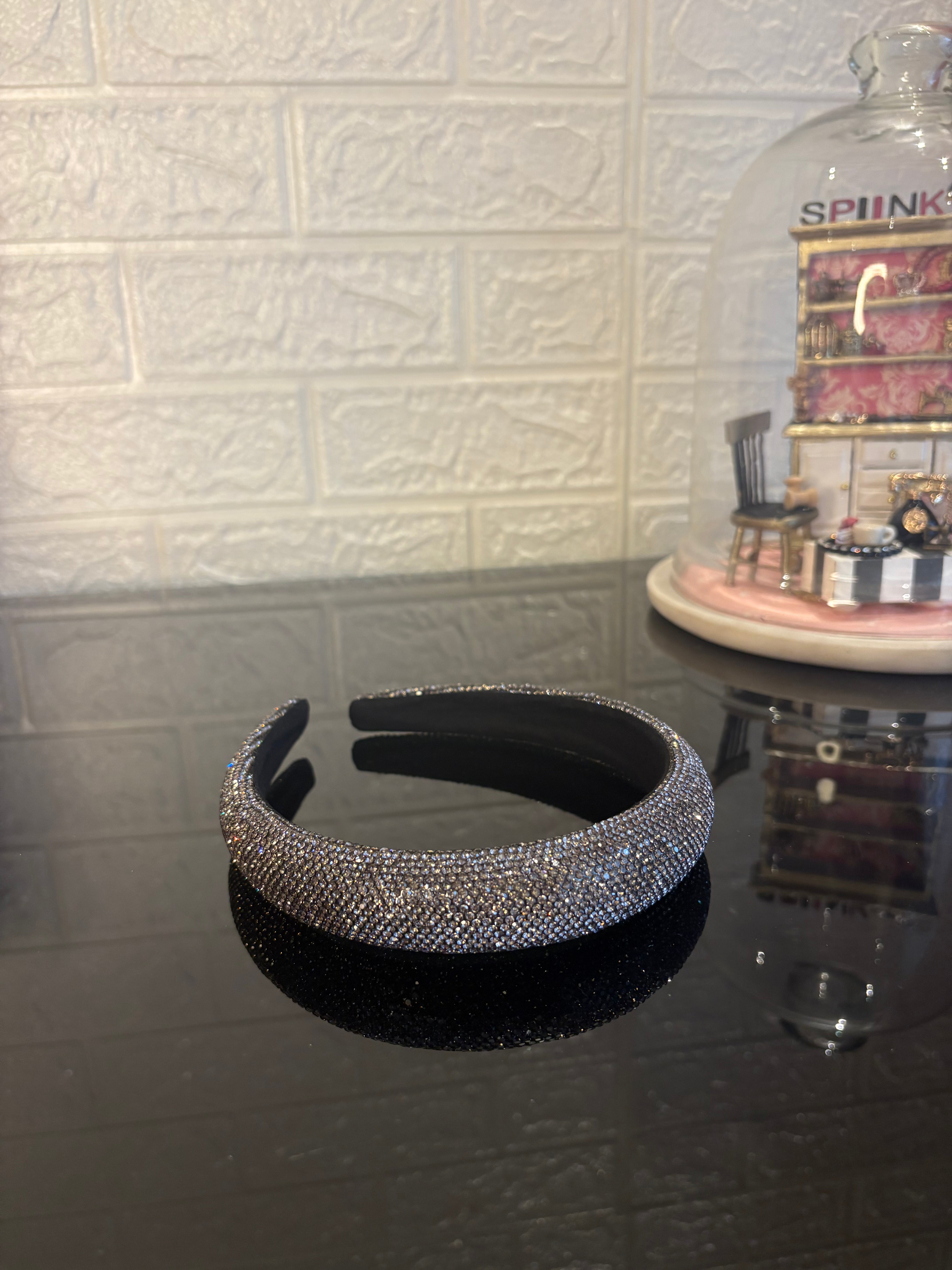Crystelle Grey Rhinestone Hairband