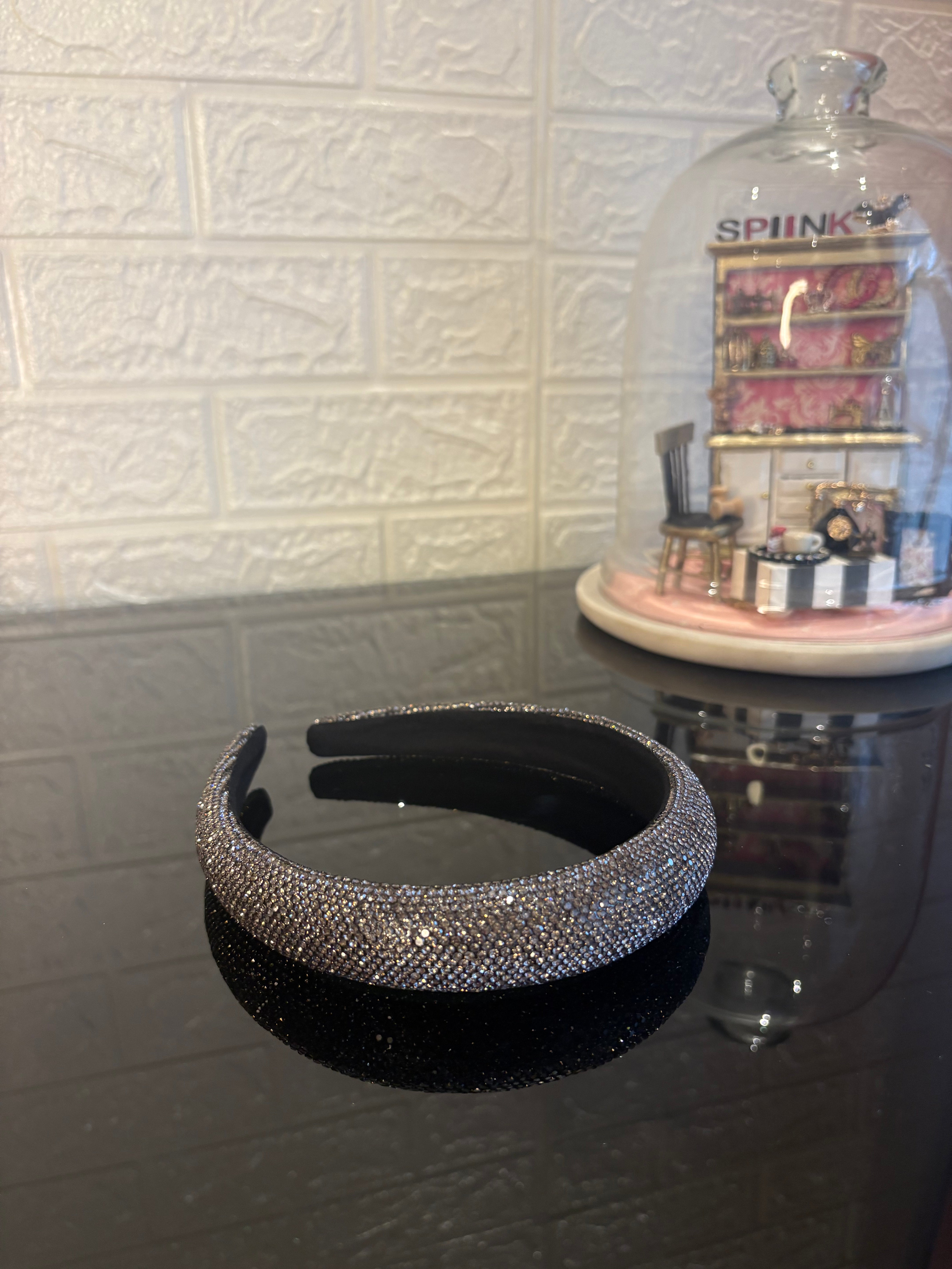 Crystelle Grey Rhinestone Hairband