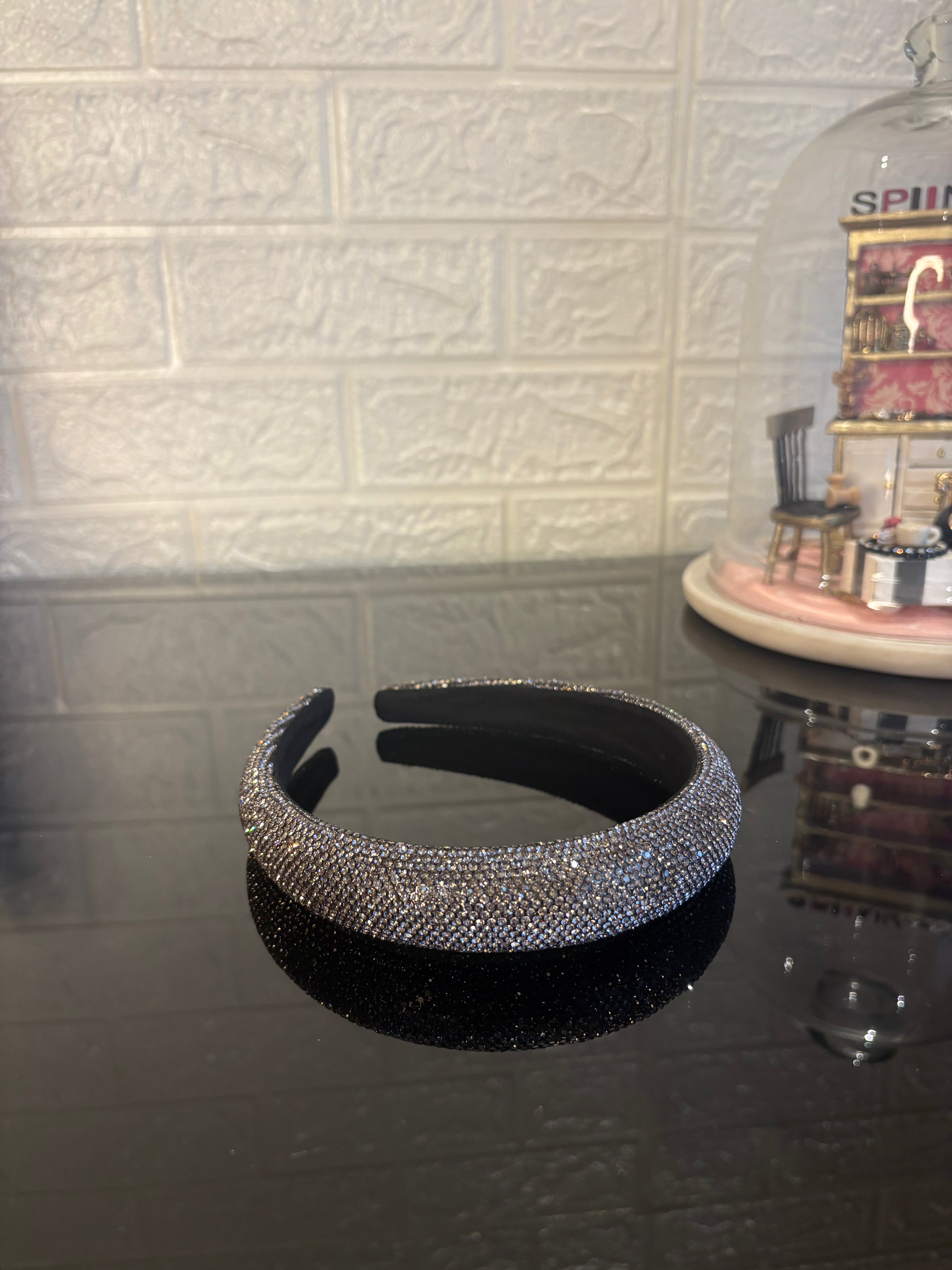 Crystelle Grey Rhinestone Hairband