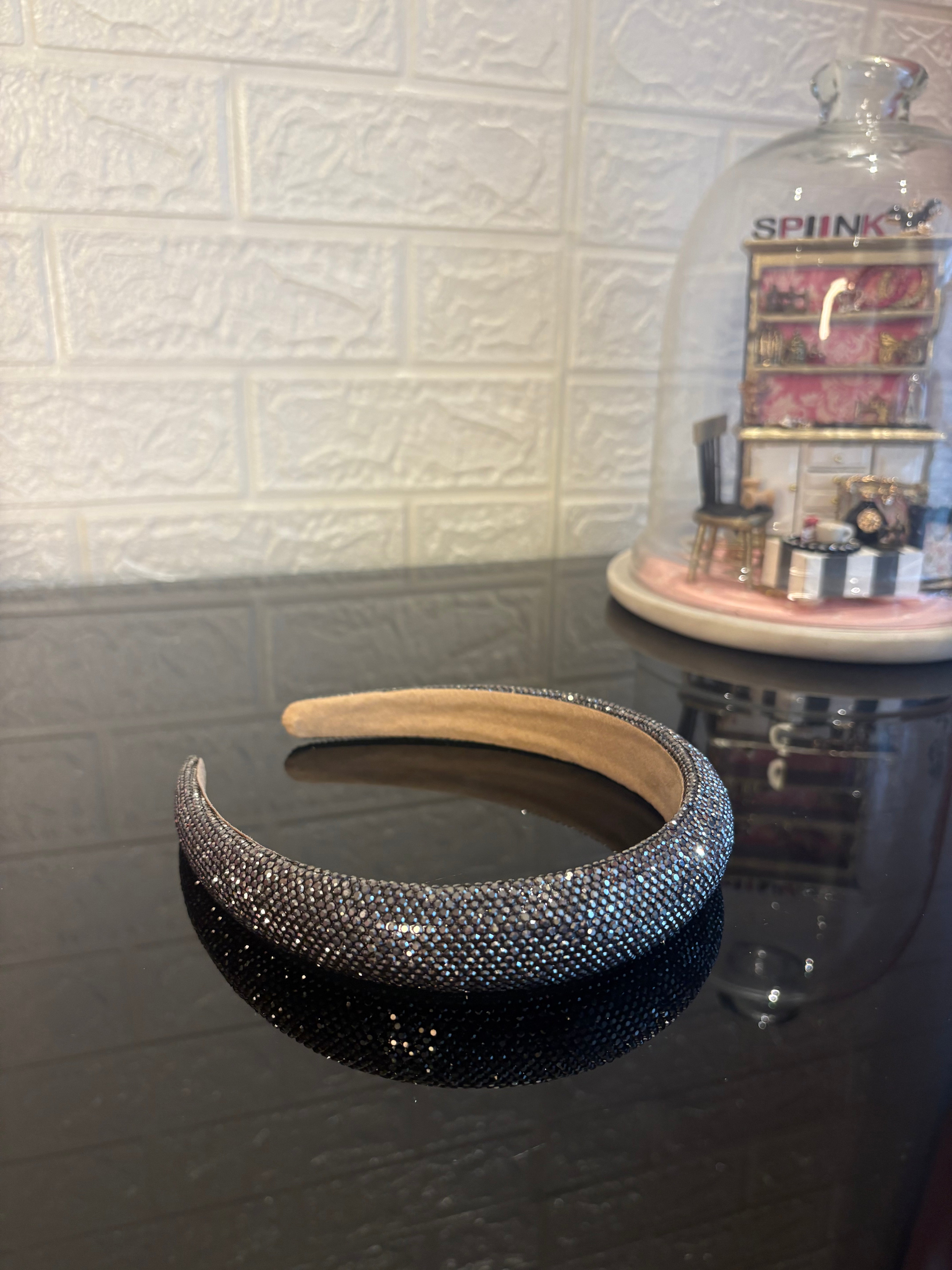 Crystelle Light Grey Rhinestone Hairband